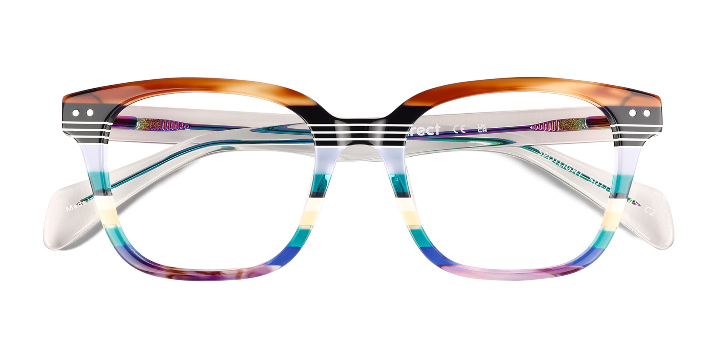 Green Brown Rainbow Spotlight -  Acetate Eyeglasses