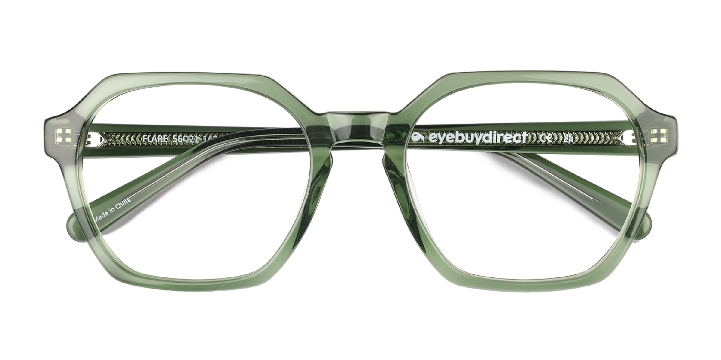 Crystal Green Flare - Acetate Eyeglasses