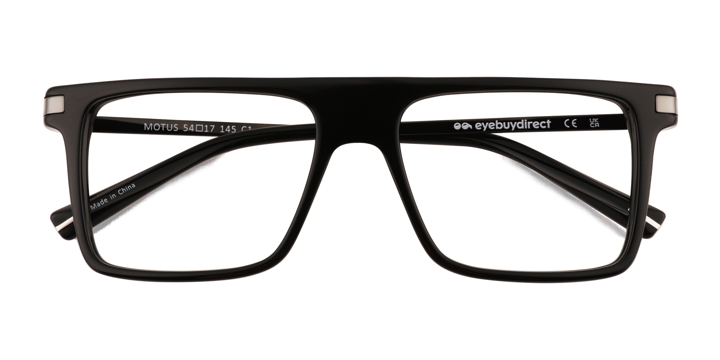 Shiny Black Motus -  Metal Eyeglasses