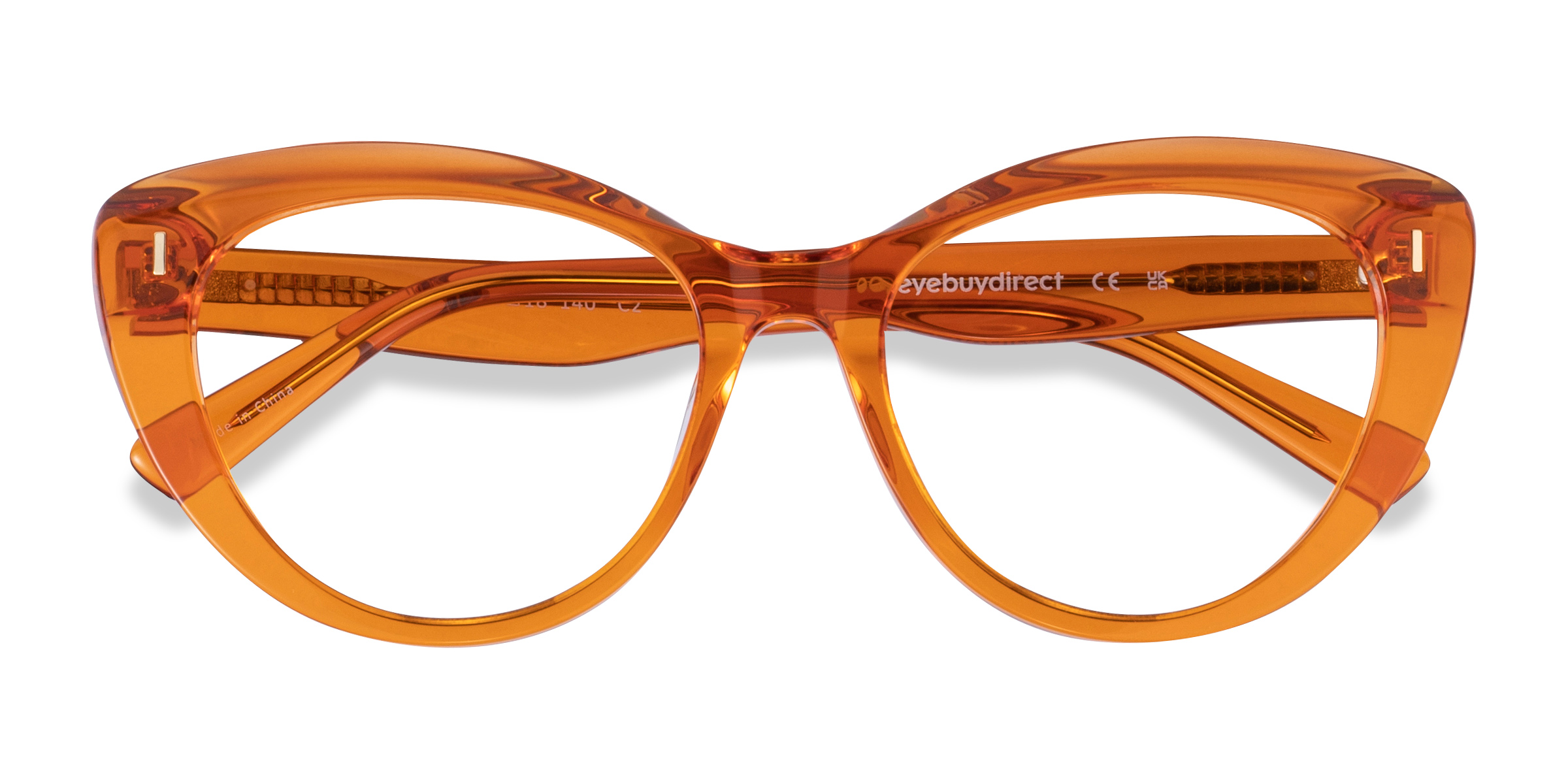 Crystal Orange Kitty -  Acetate Eyeglasses