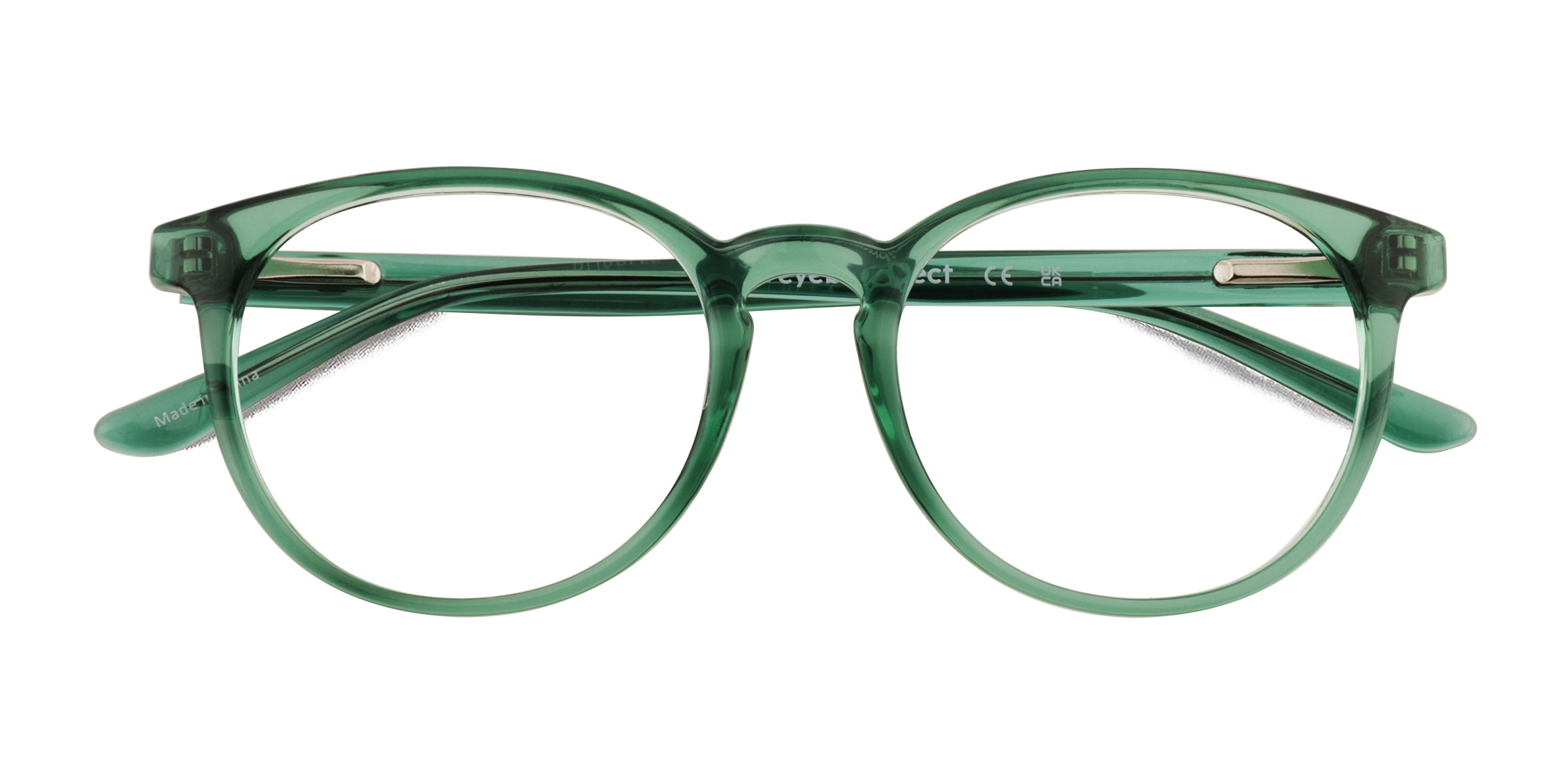 Clear Green Bubbles - Plastic Eyeglasses