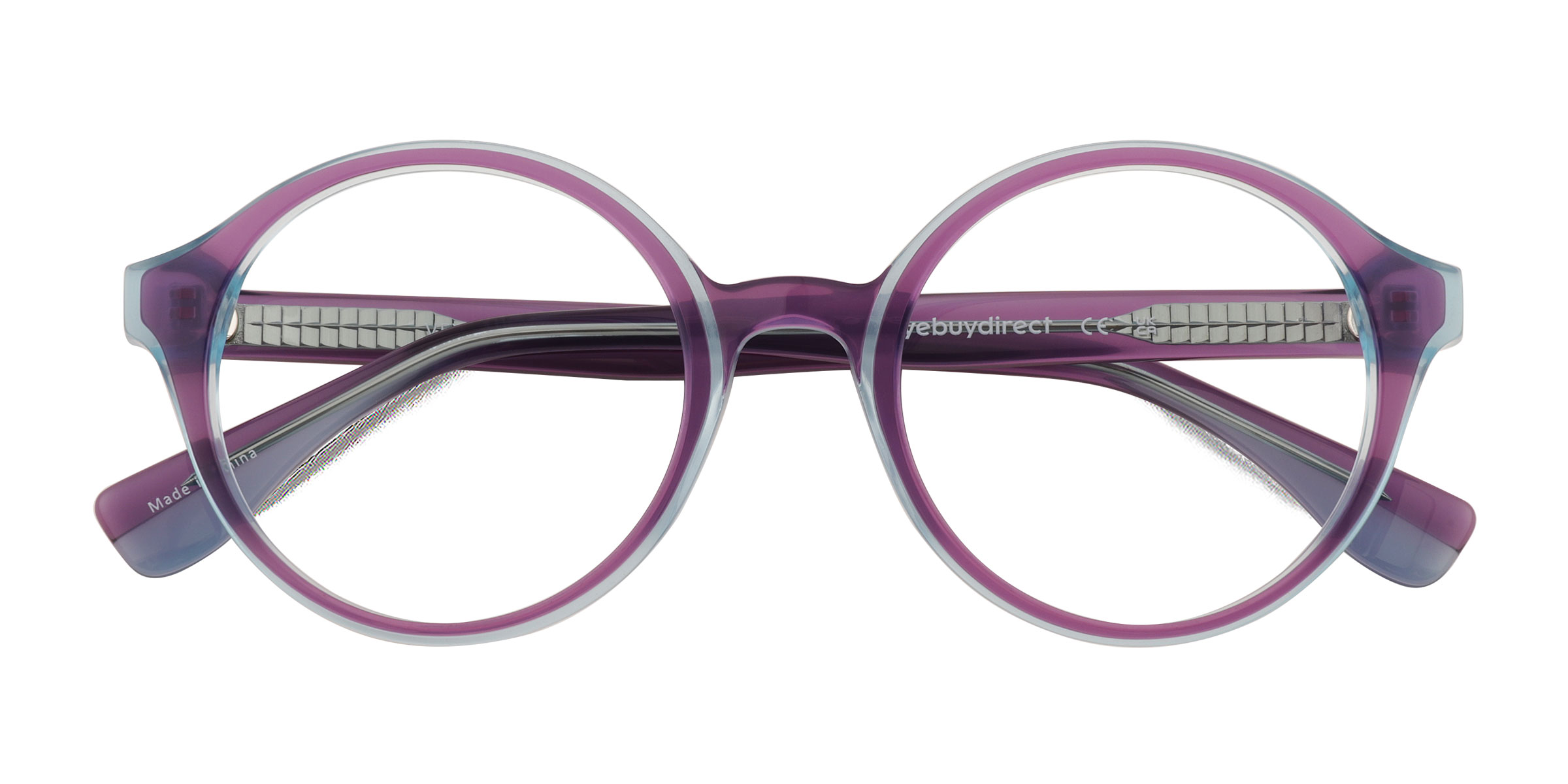 Clear Purple Blue Vex - Acetate Eyeglasses