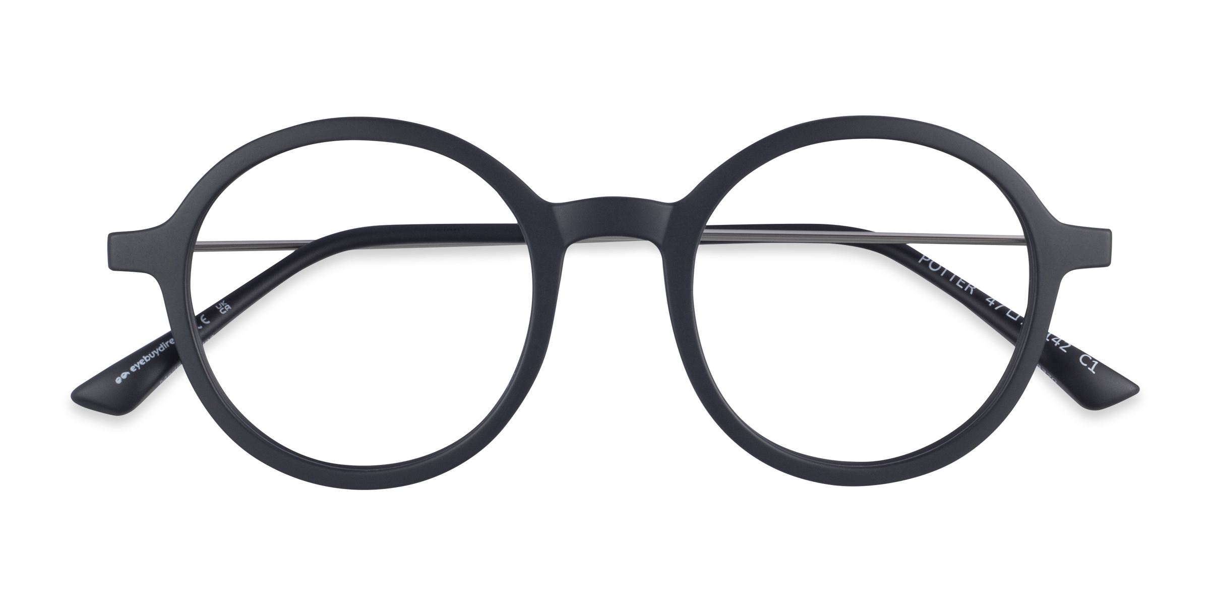 Matte Black Potter - Plastic-metal Eyeglasses