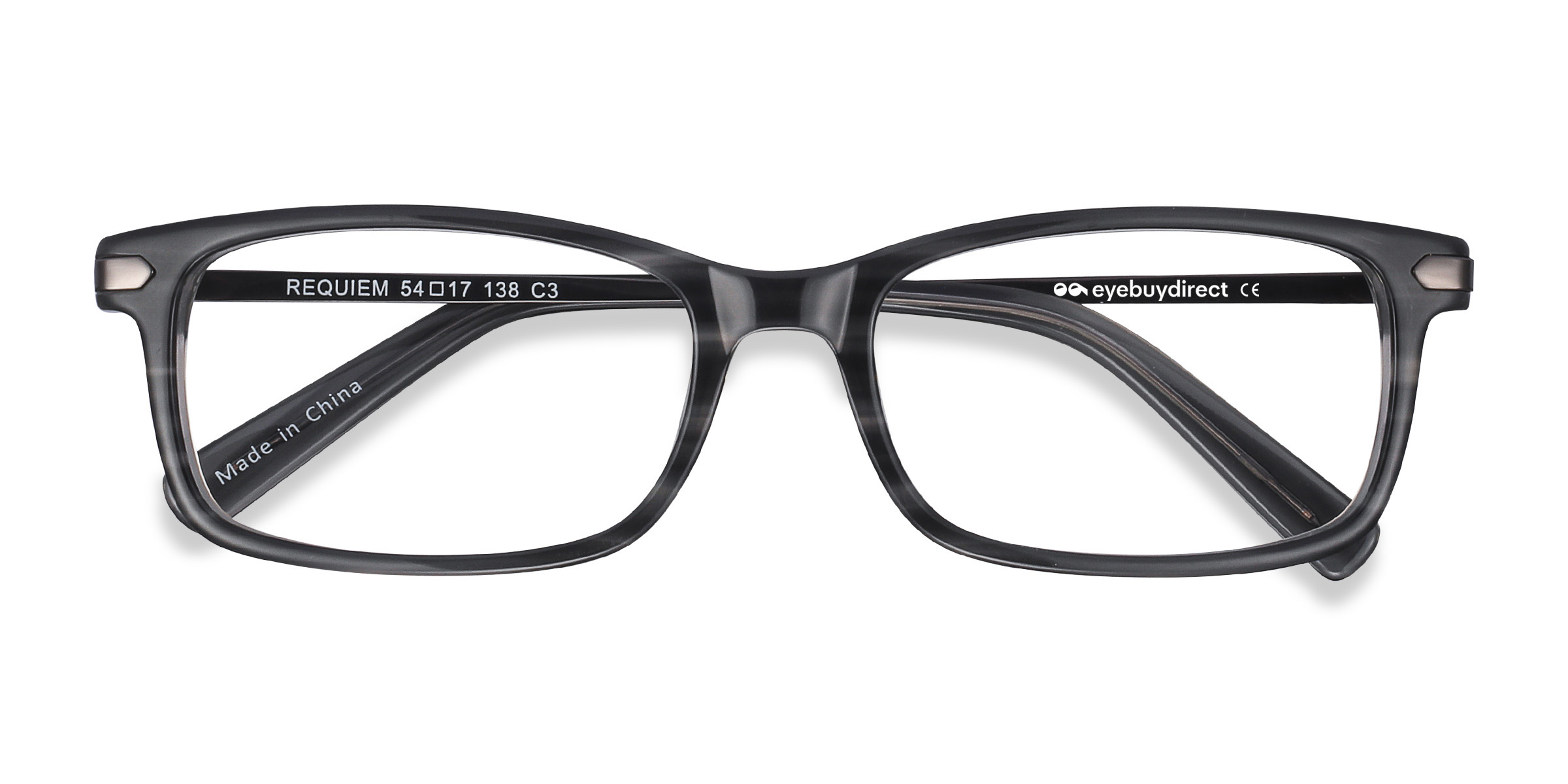 Gray Striped Requiem - Acetate-metal Eyeglasses