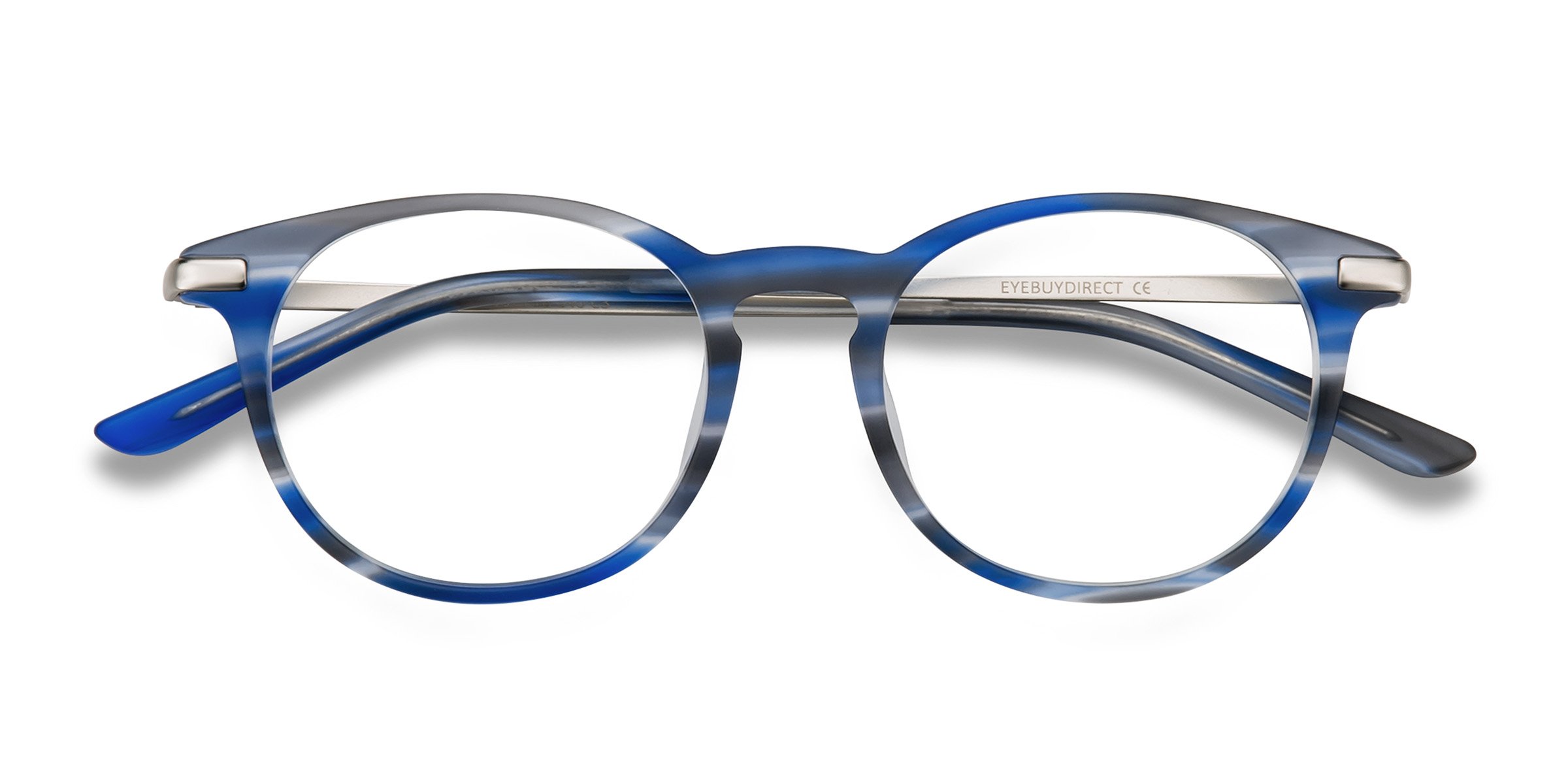 Blue Striped Mood - Metal Eyeglasses