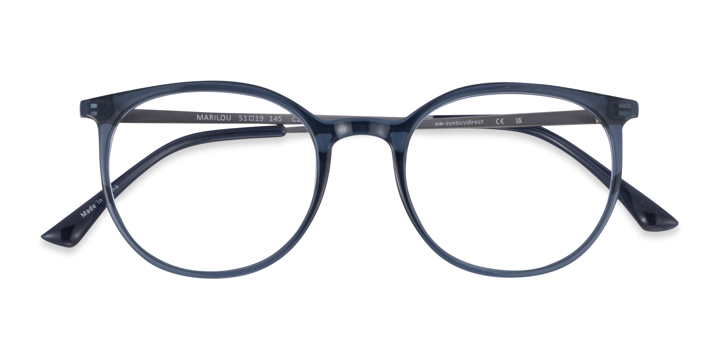 Clear Cobalt Marilou - Plastic-metal Eyeglasses