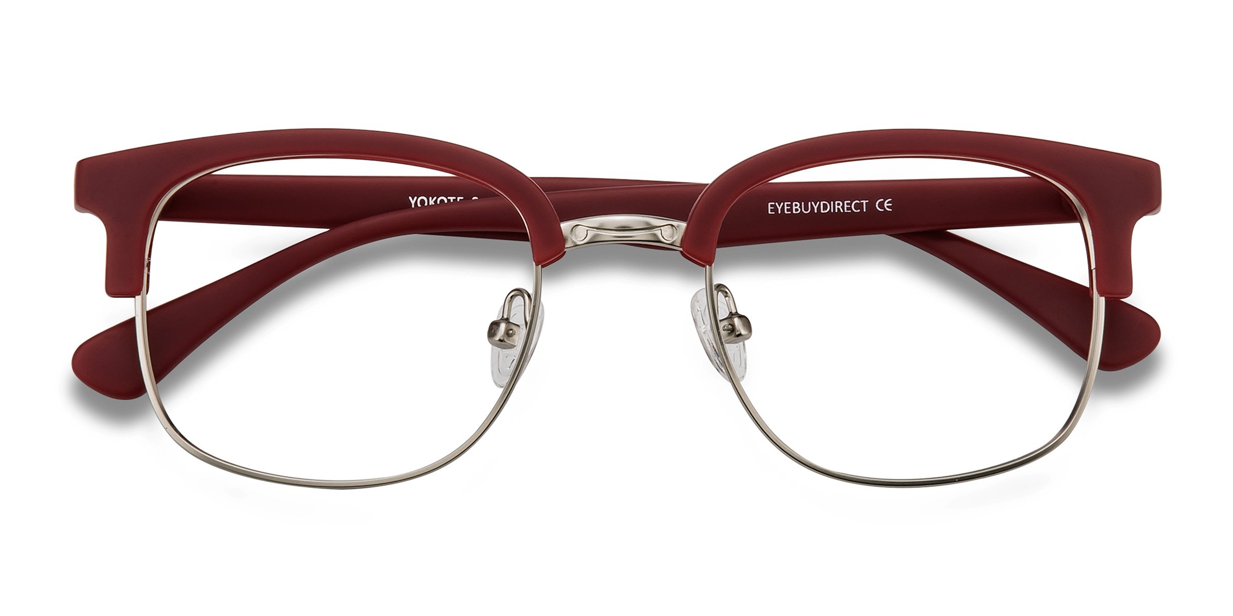 Matte Burgundy Yokote - Plastic-metal Eyeglasses