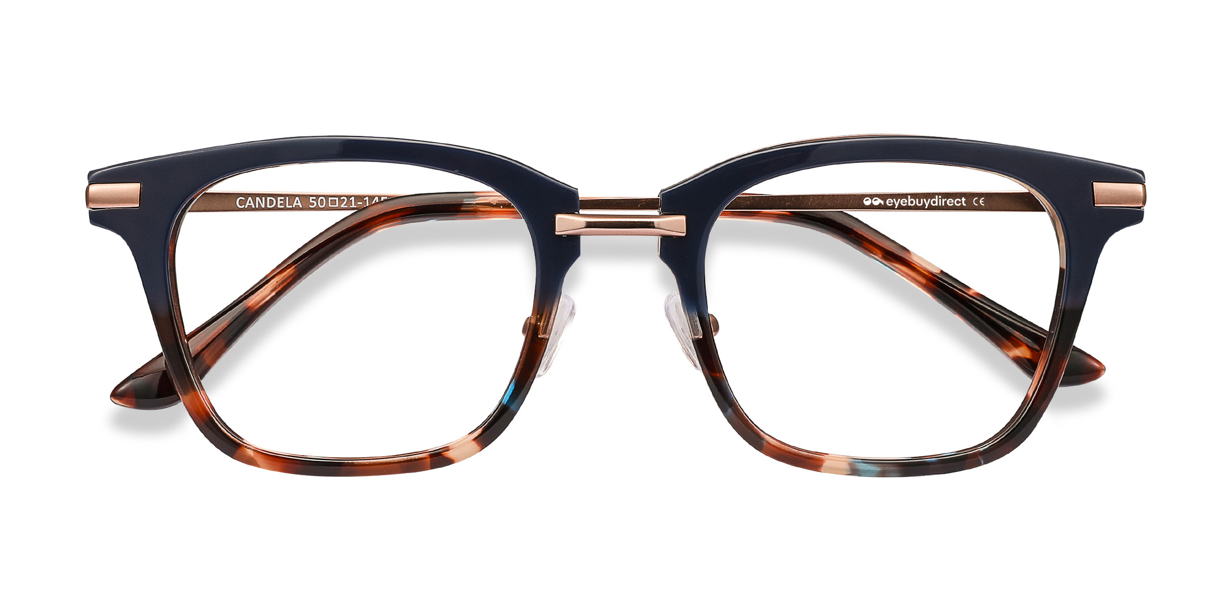 Blue Floral Candela - Acetate-metal Eyeglasses
