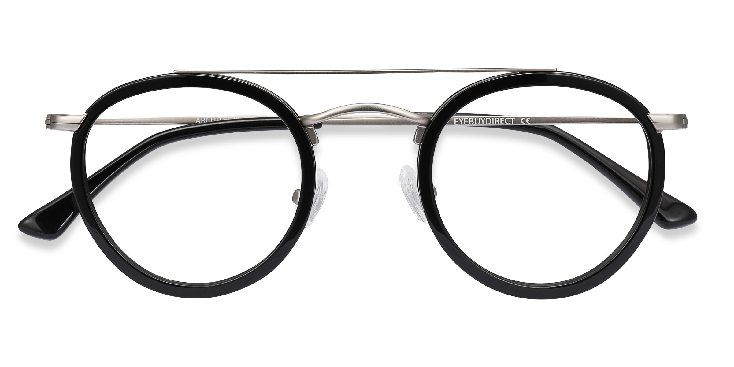 Black Silver Architect - Acetate-metal Eyeglasses