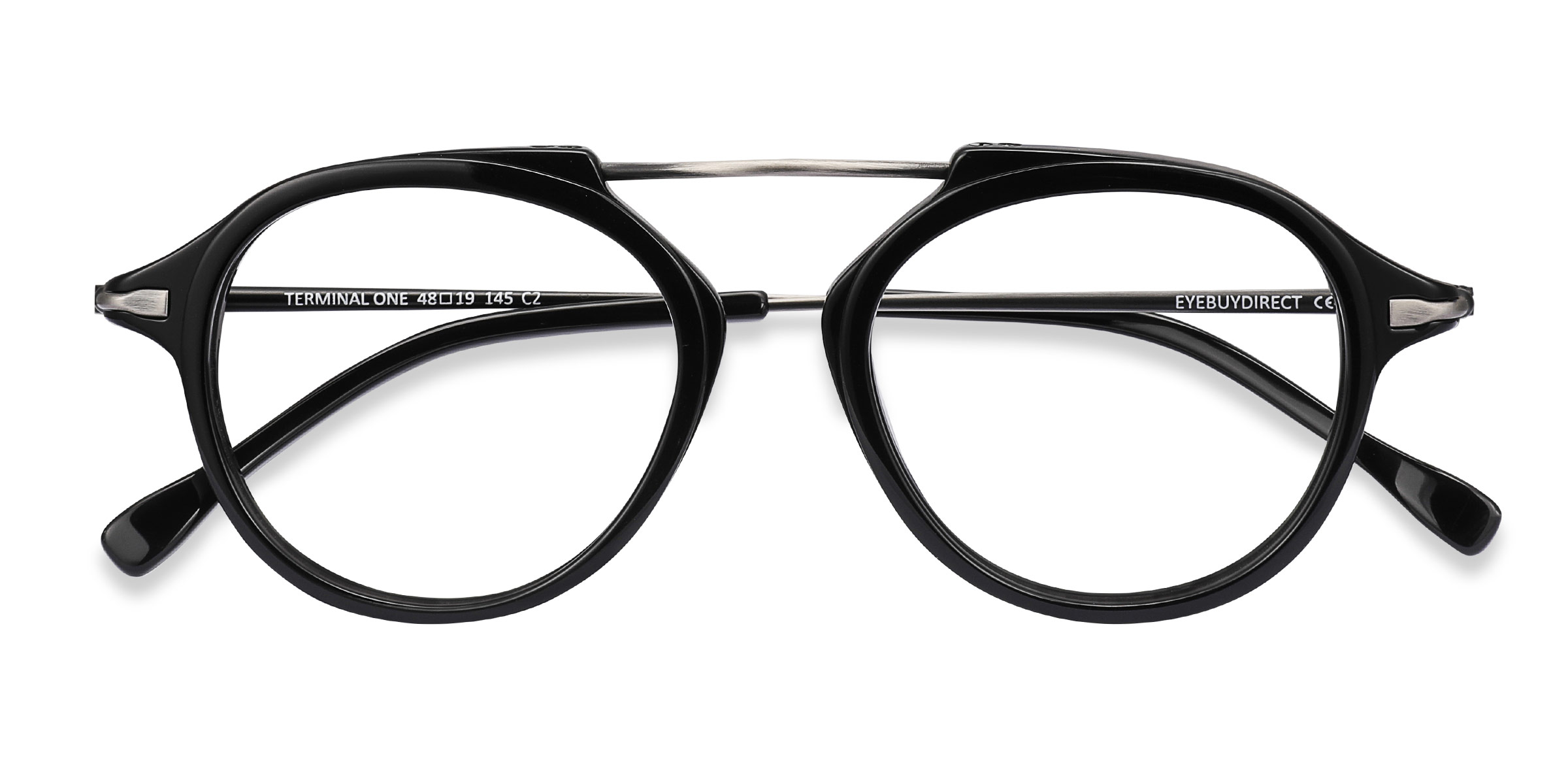 Black Gunmetal Terminal One - Acetate-metal Eyeglasses