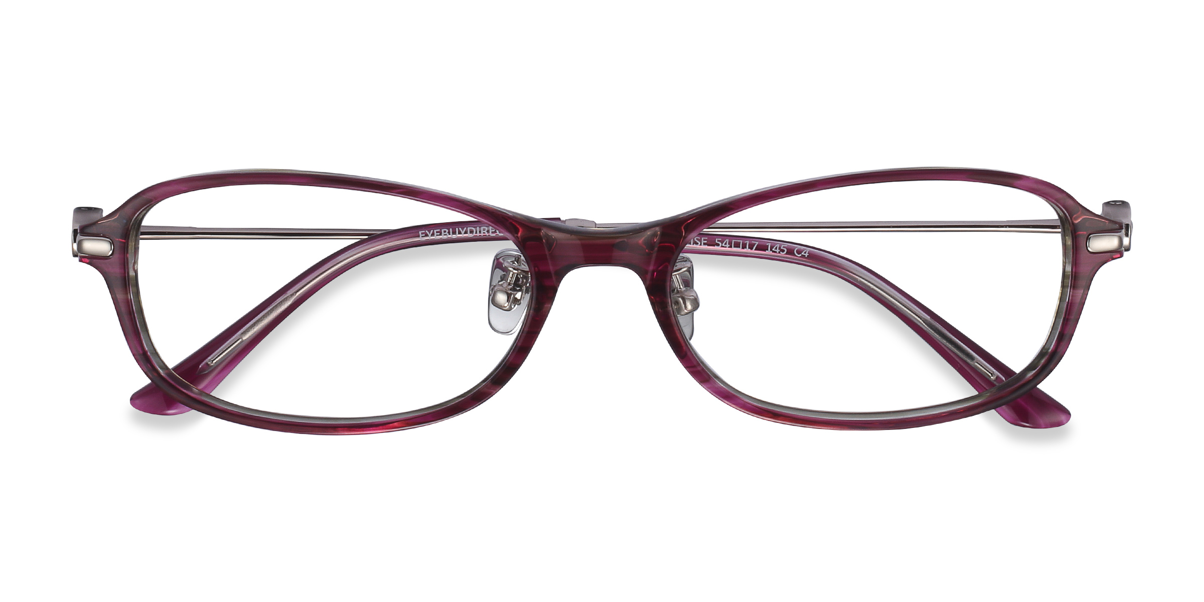 Pink Striped Lise - Metal Eyeglasses