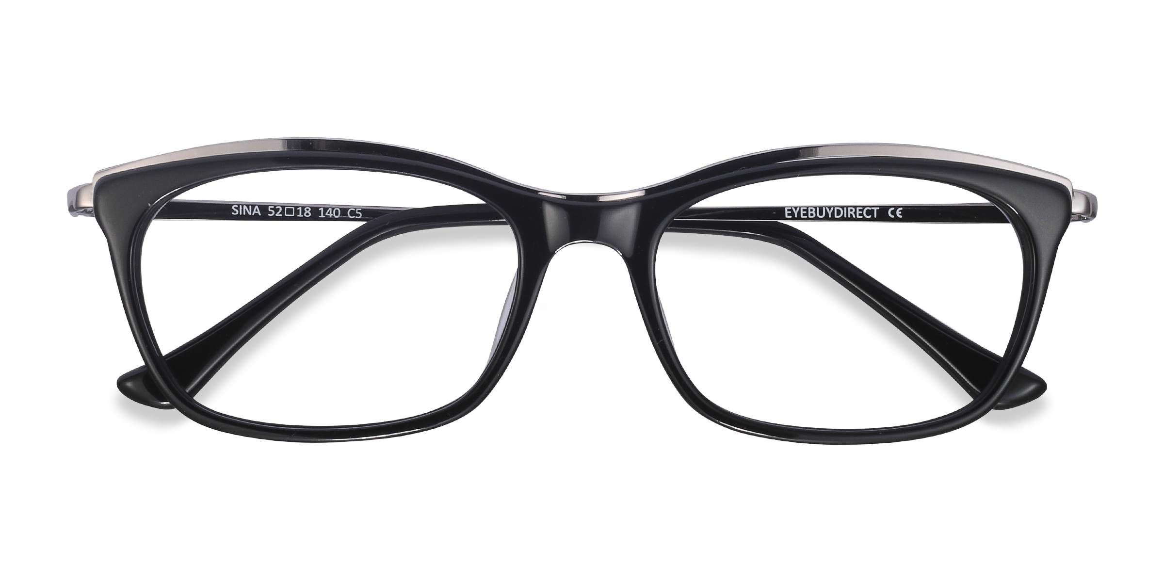 Black Silver Sina - Metal Eyeglasses