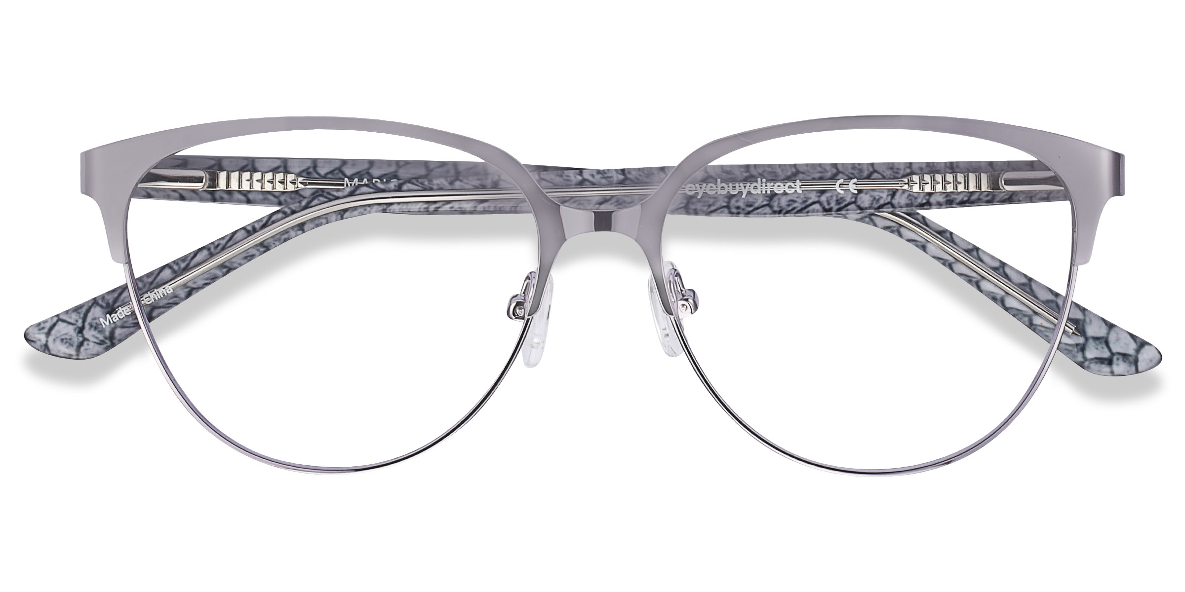 Silver & Reptile Marigold - Acetate-metal Eyeglasses