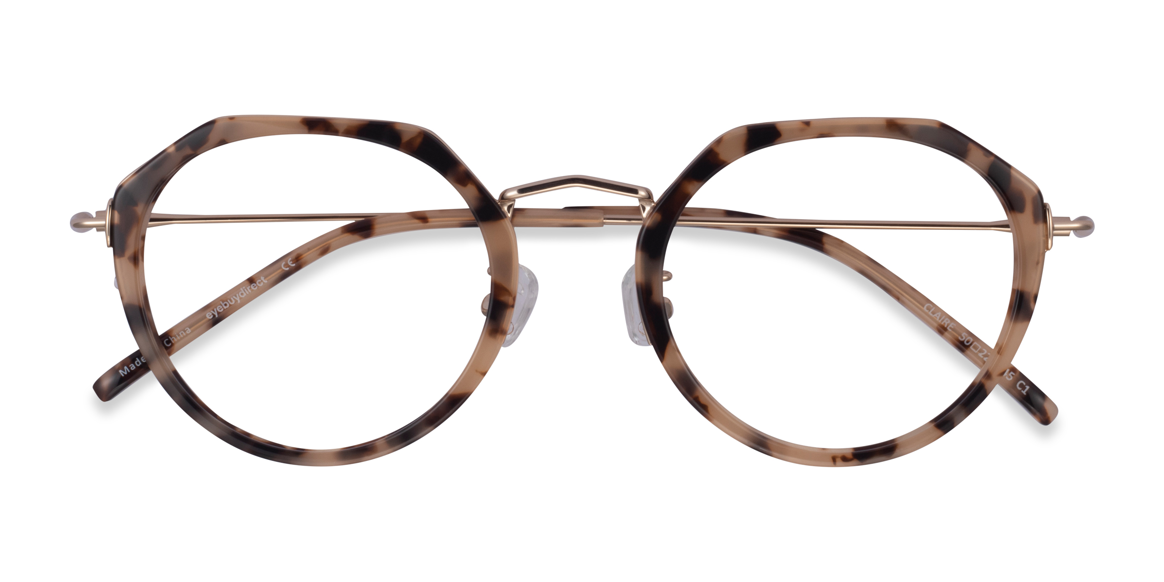 Ivory Tortoise Claire -  Metal Eyeglasses