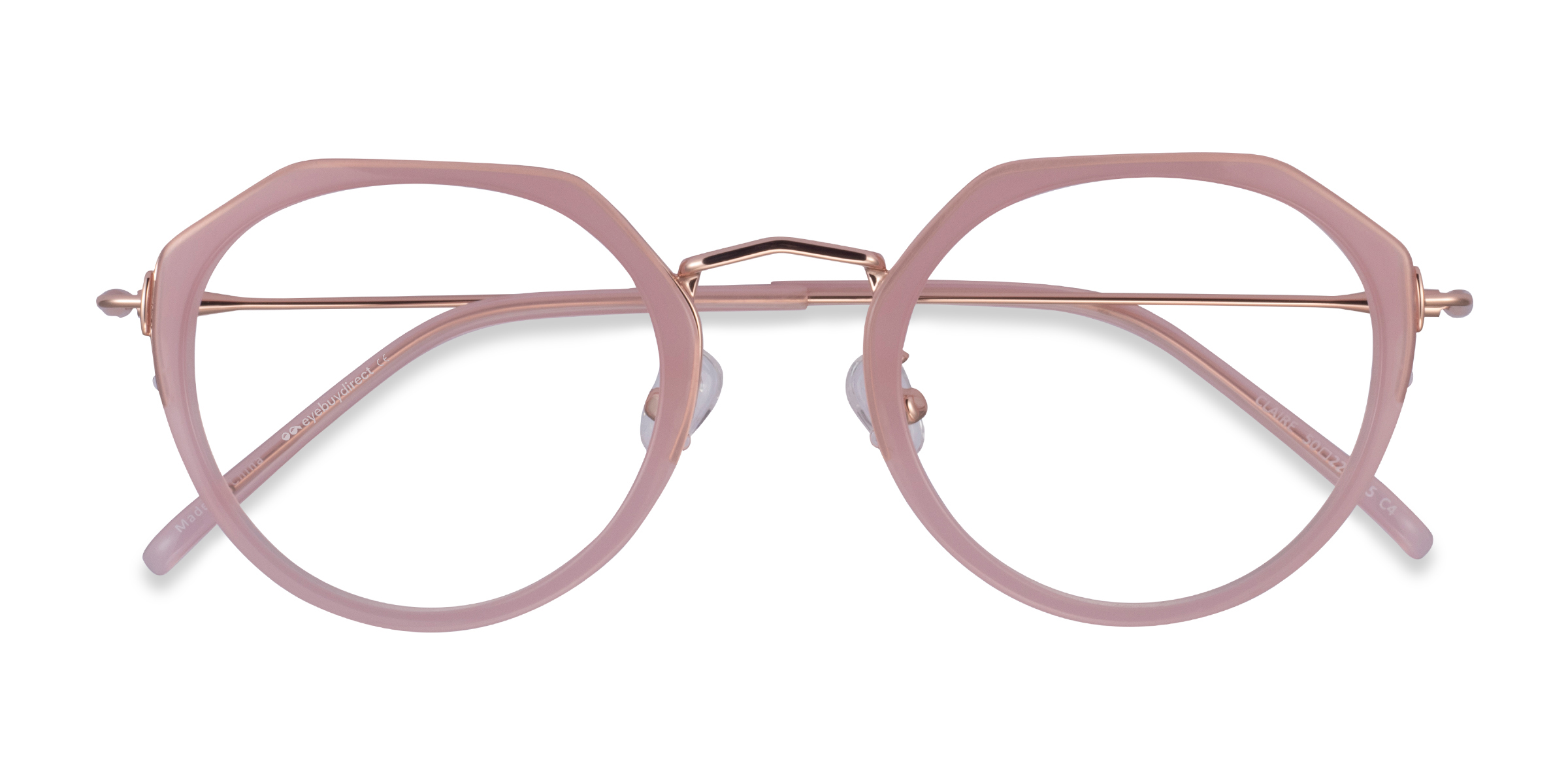 Pink Rose Gold Claire - Metal Eyeglasses