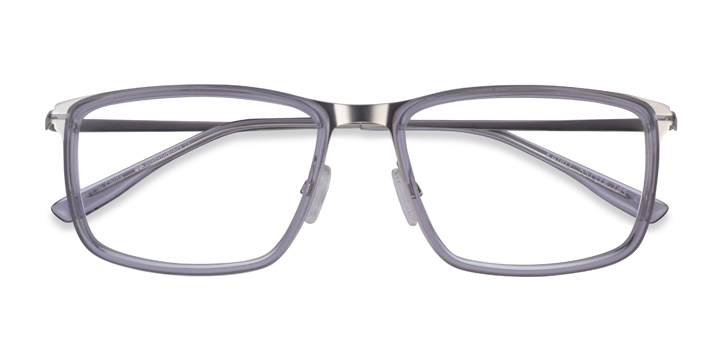 Clear Gray Silver Kairo - Metal Eyeglasses