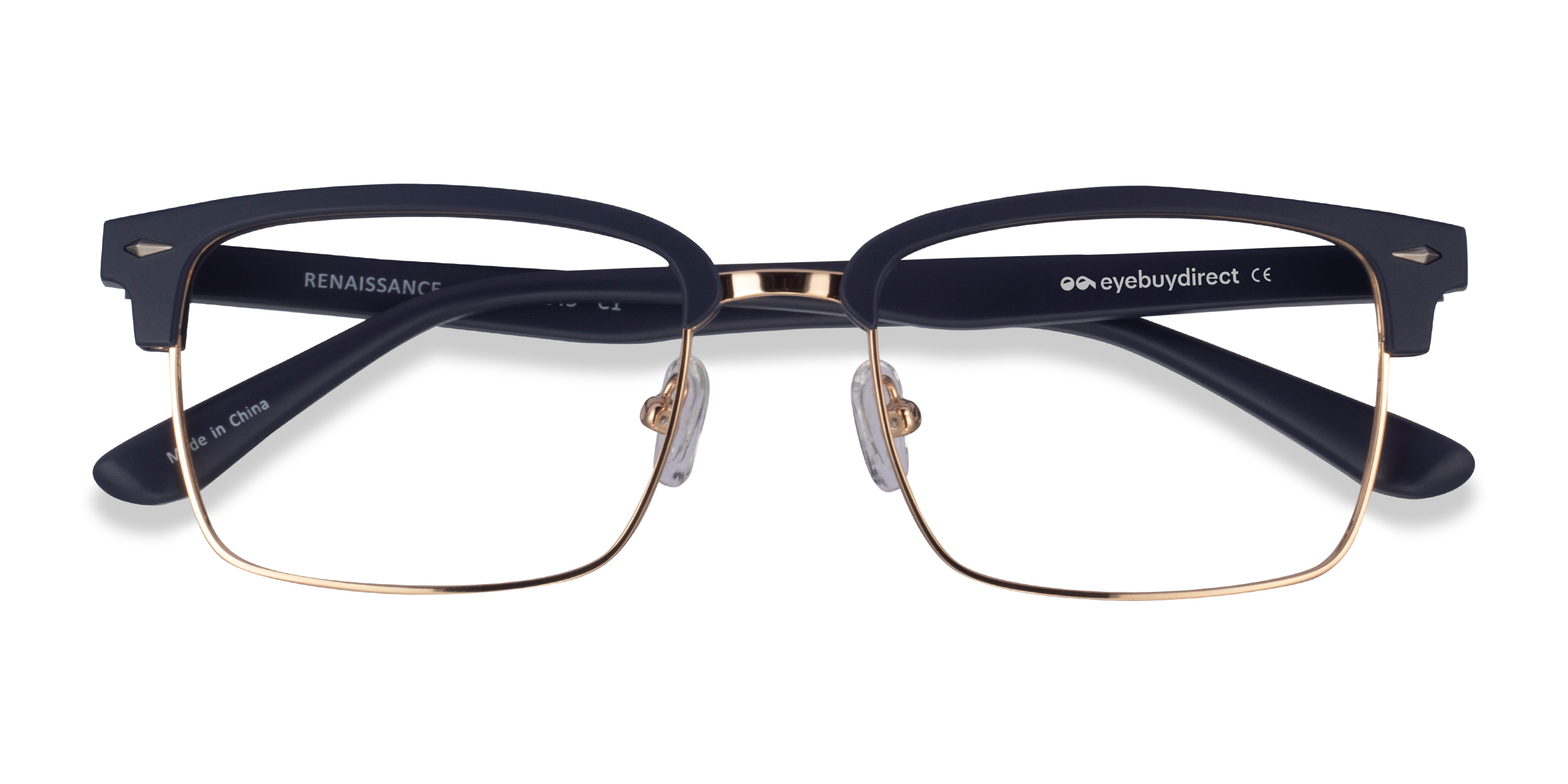 Matte Blue & Gold Renaissance - Plastic Eyeglasses