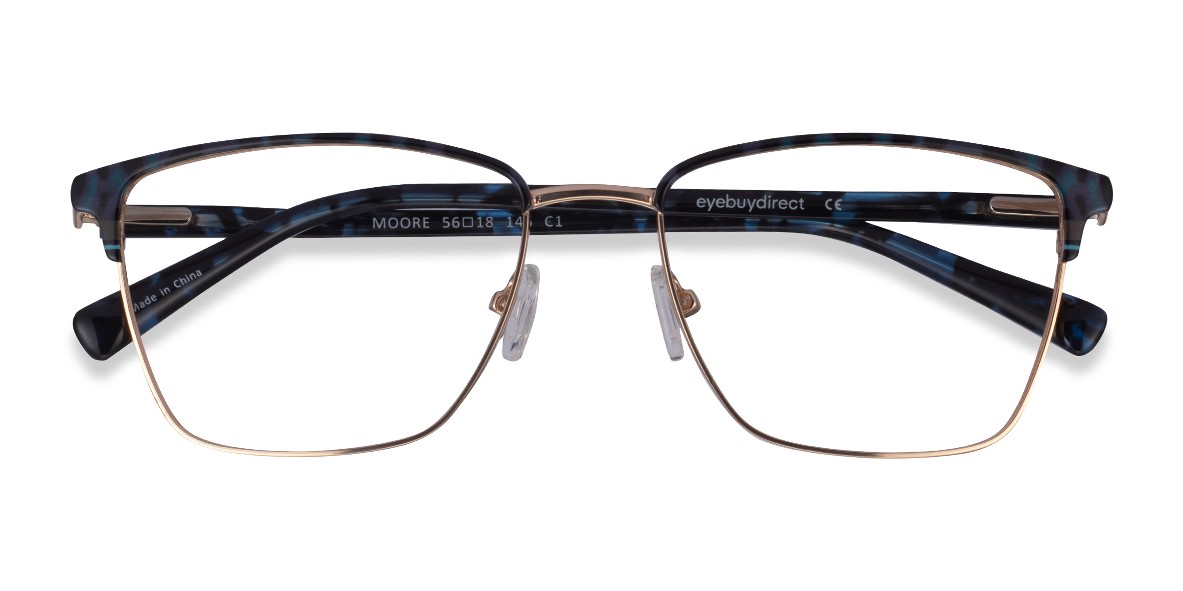 Blue Tortoise Gold Moore -  Metal Eyeglasses