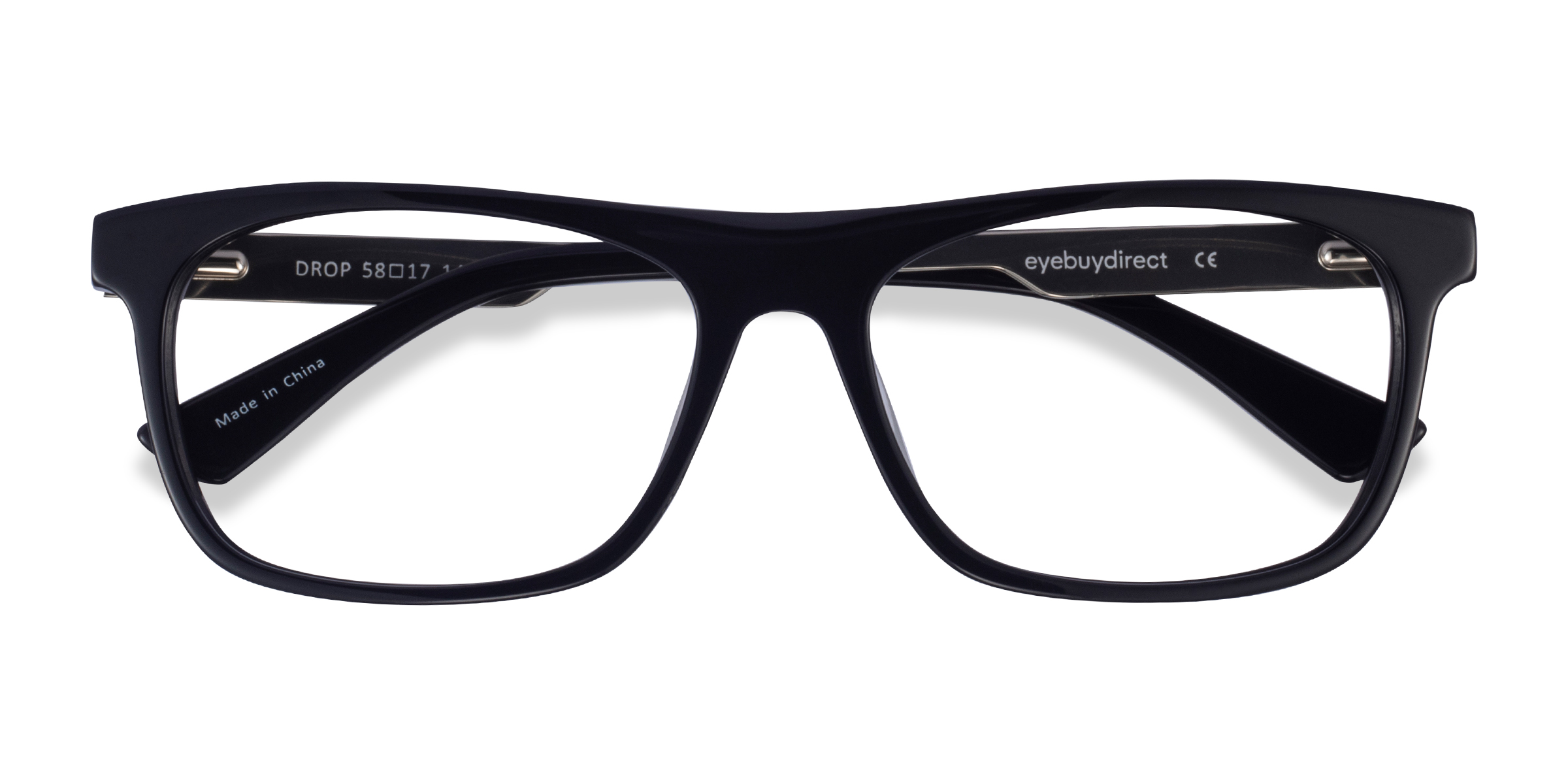 Dark Navy Silver Drop -  Metal Eyeglasses