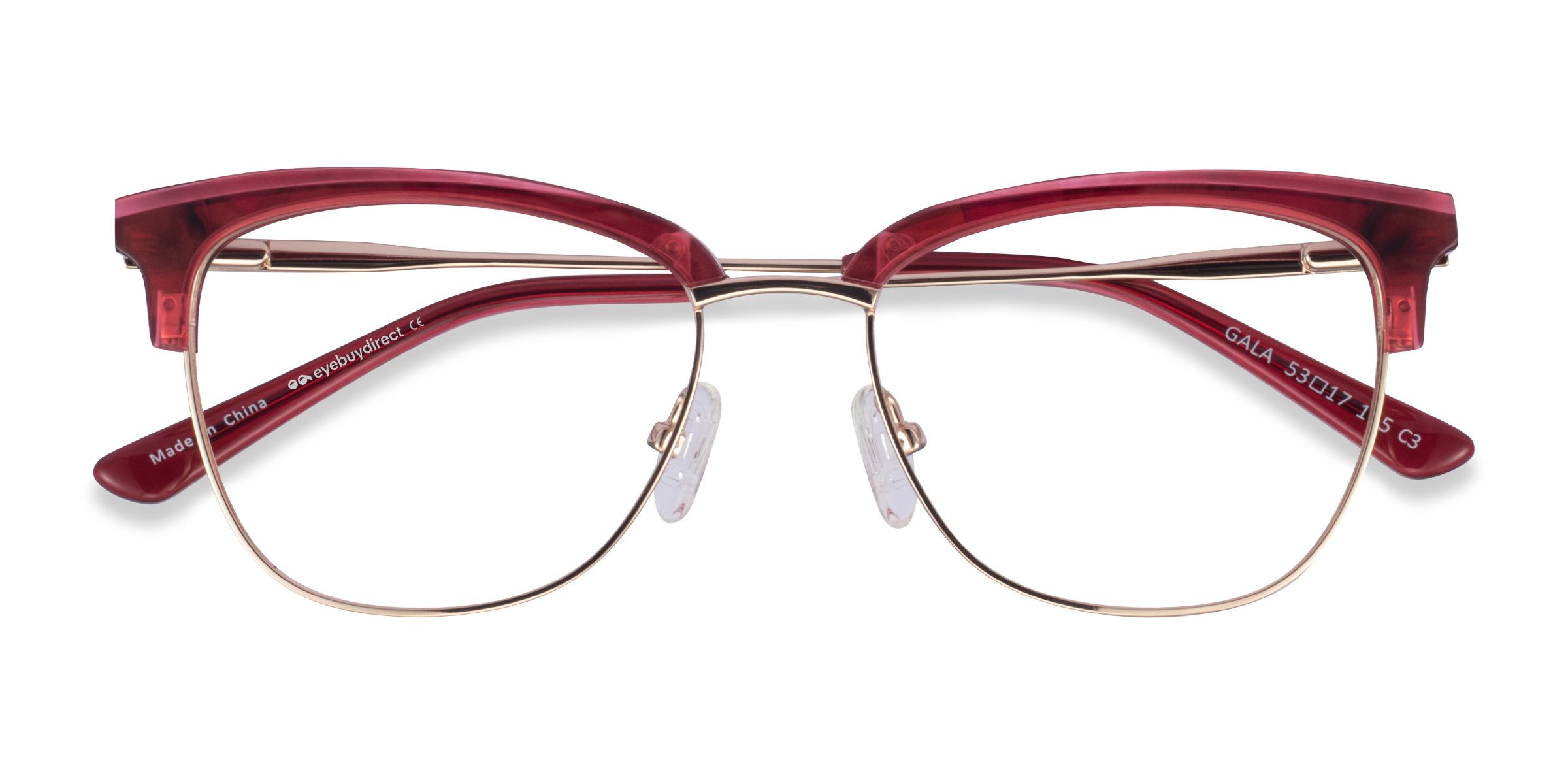 Raspberry & Gold Gala - Acetate-metal Lunettes de vue