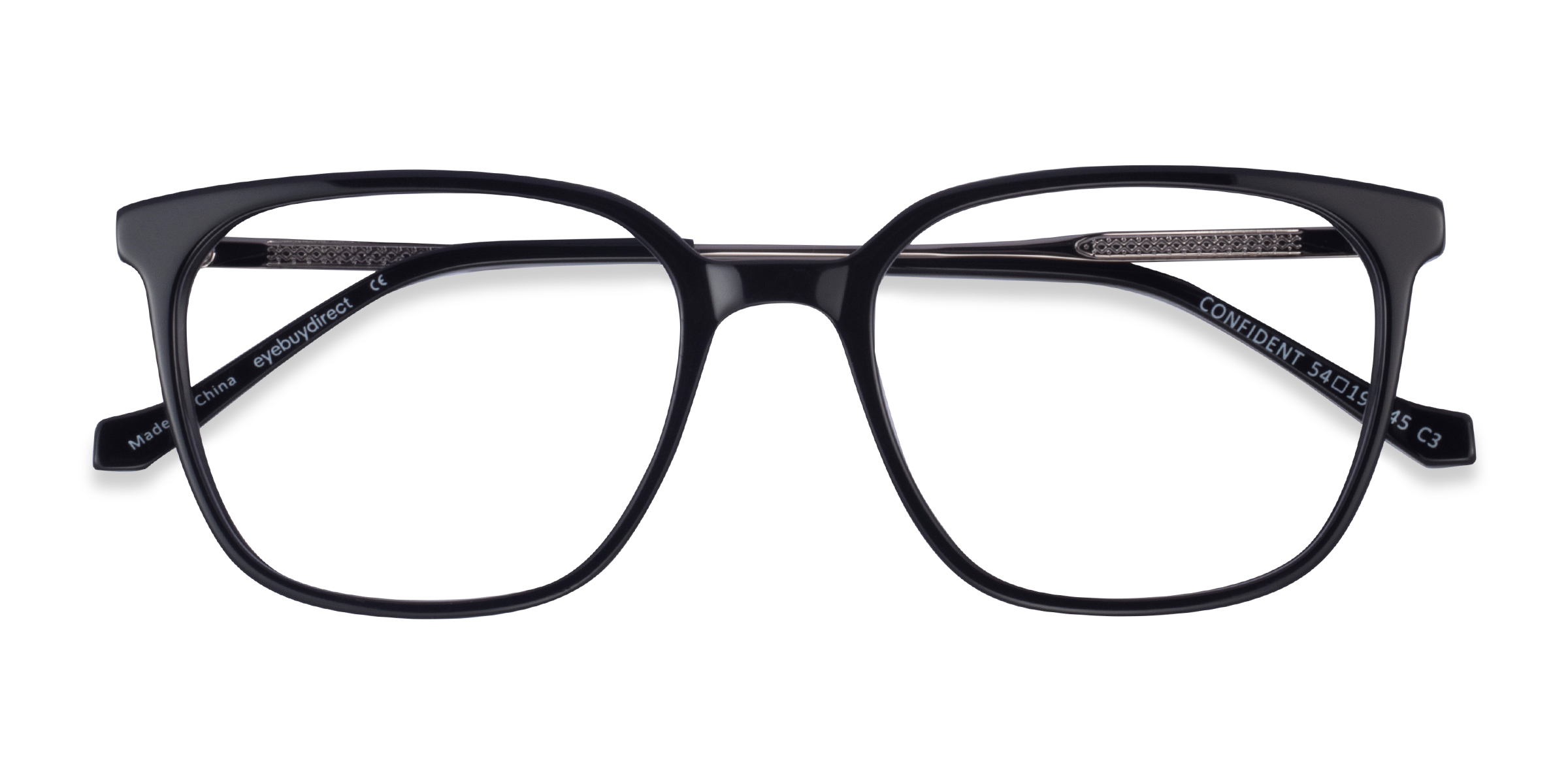 Black Silver Confident - Metal Eyeglasses