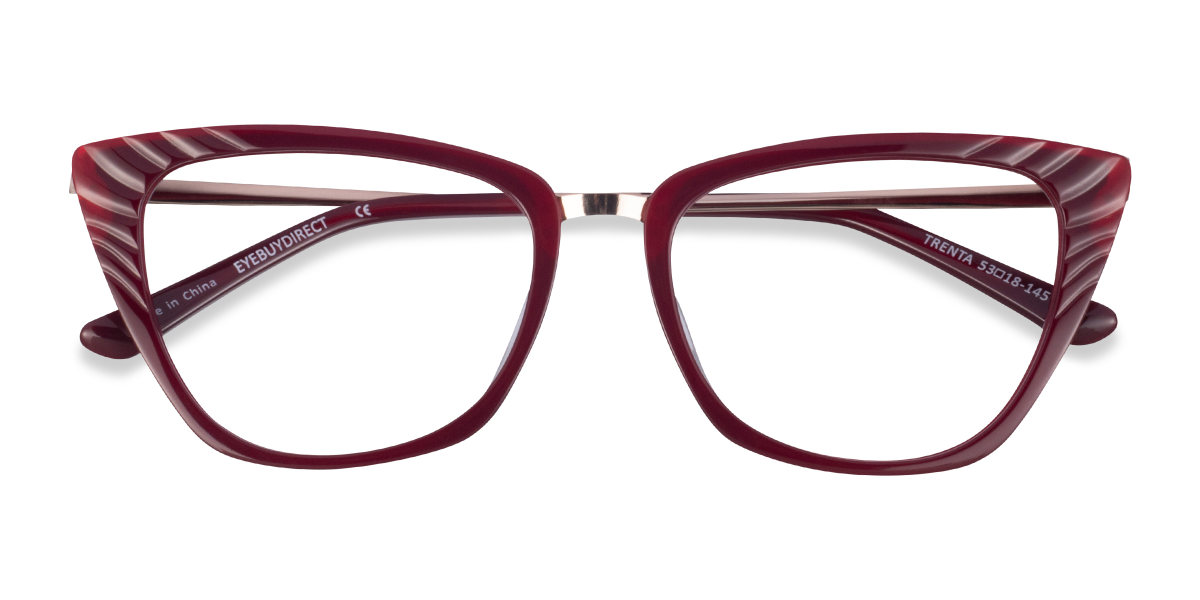 Burgundy Gold Trenta -  Metal Eyeglasses