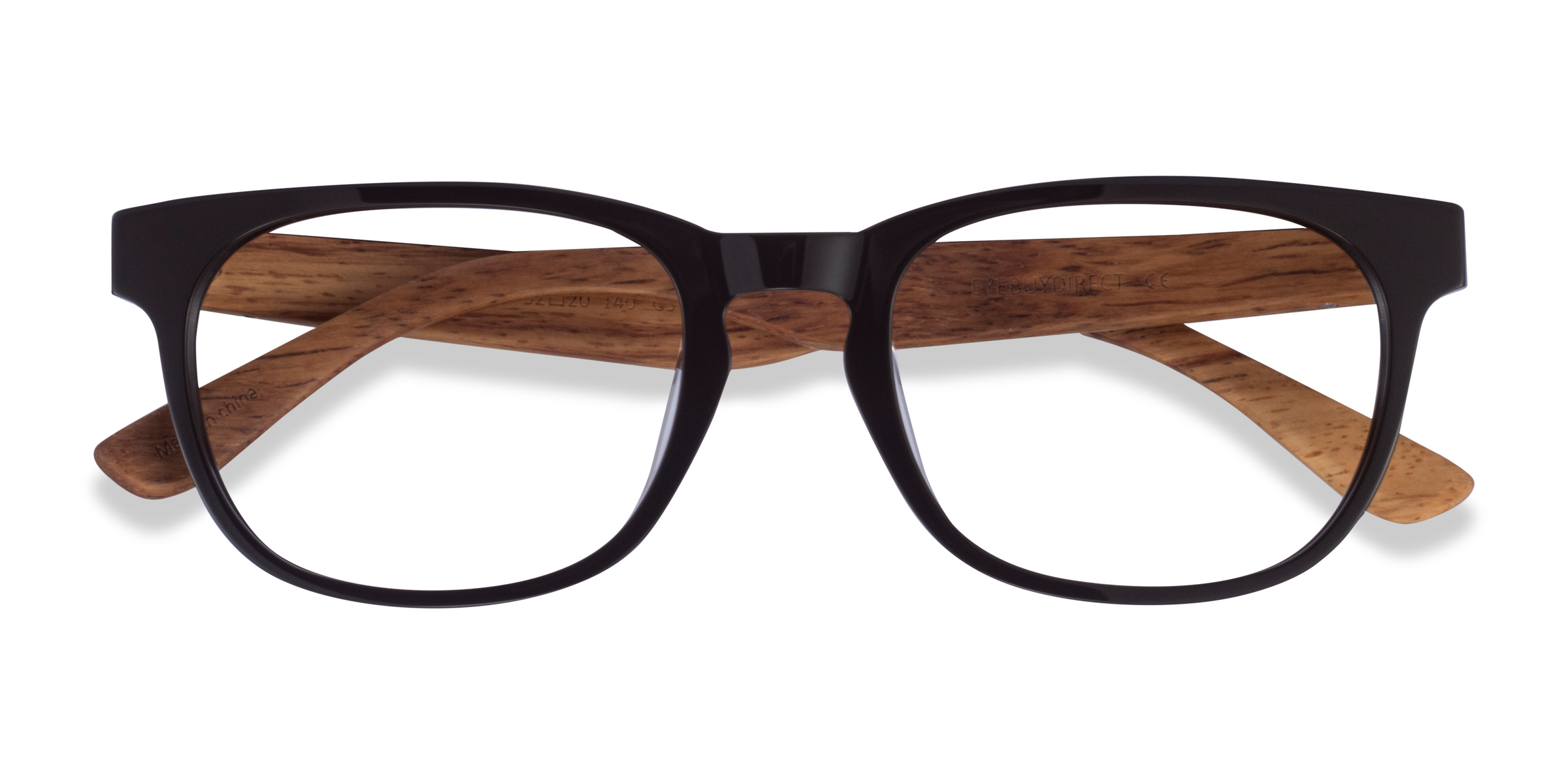 Dark Brown & Wood Tongass -  Wood-texture Lunettes de vue