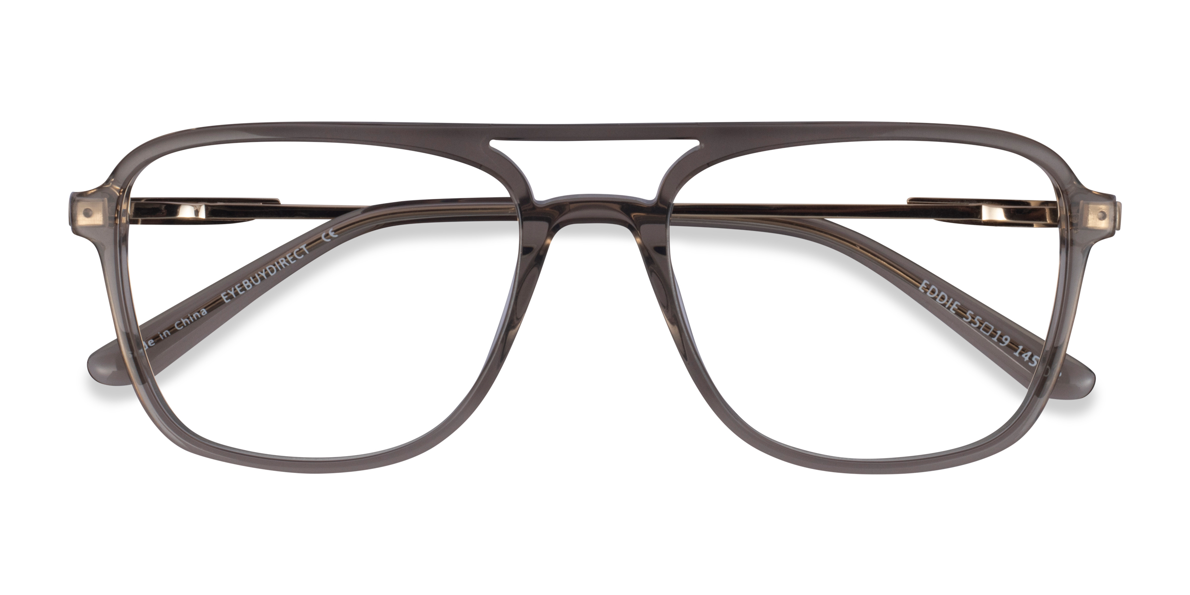 Clear Gray Eddie -  Metal Eyeglasses