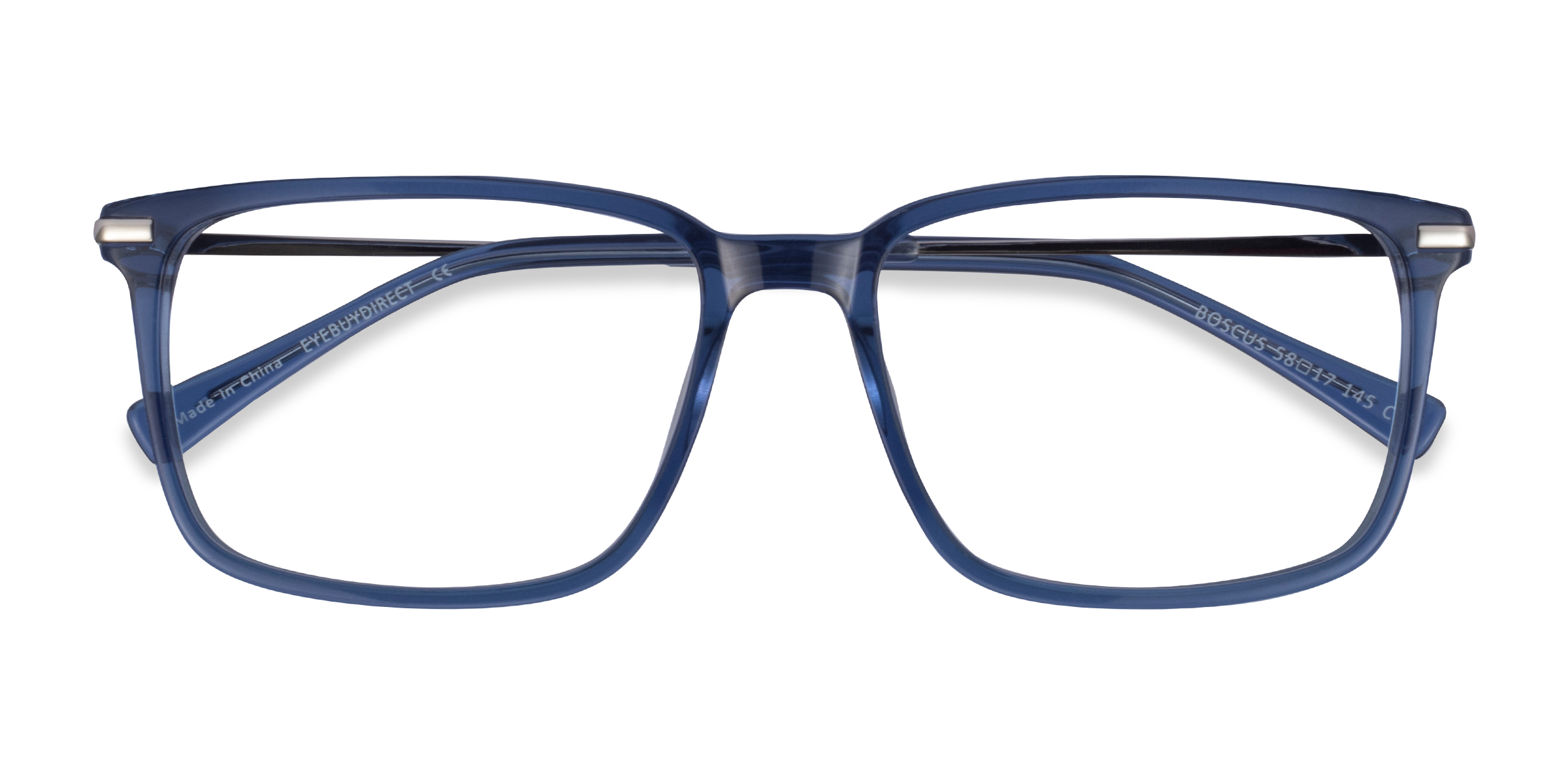 Clear Blue Silver Boscus - Metal Eyeglasses
