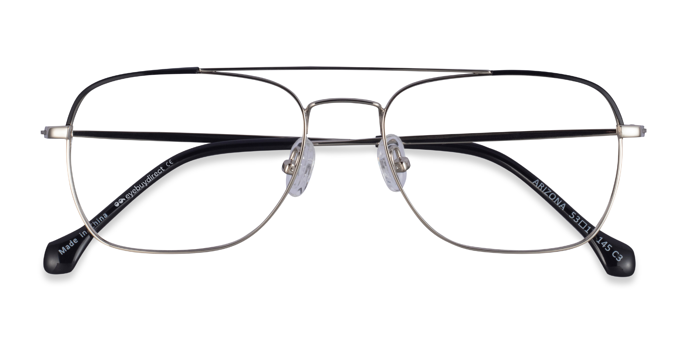 Silver Black Arizona -  Metal Eyeglasses