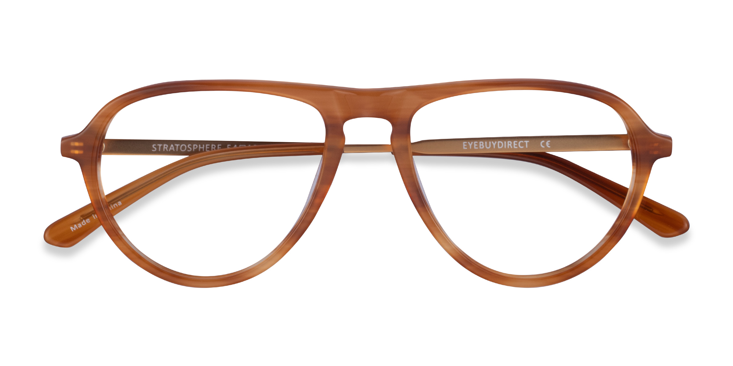 Brown Striped Matte Gold Stratosphere - Metal Eyeglasses