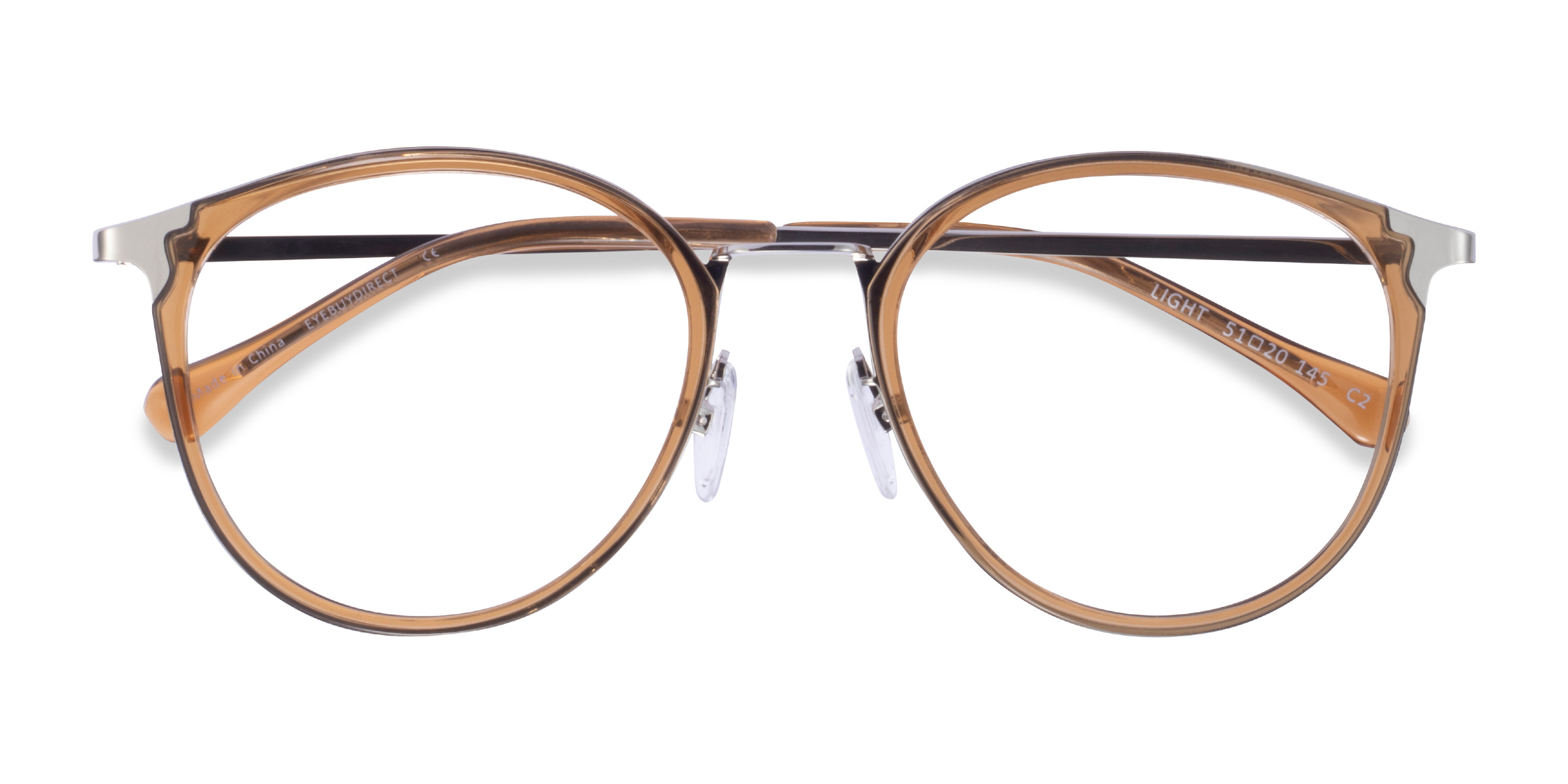 Clear Brown Silver Light -  Metal Eyeglasses