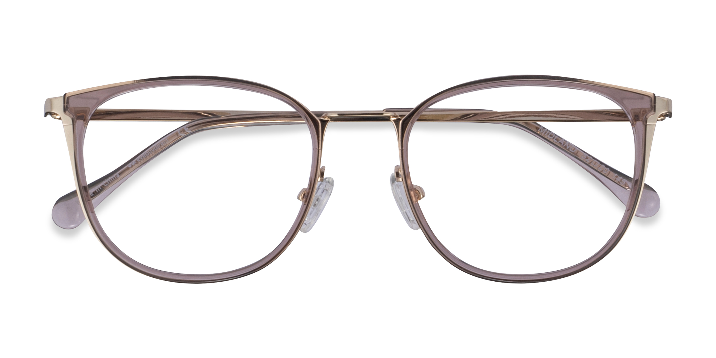 Clear Purple Gold Midland - Metal Eyeglasses
