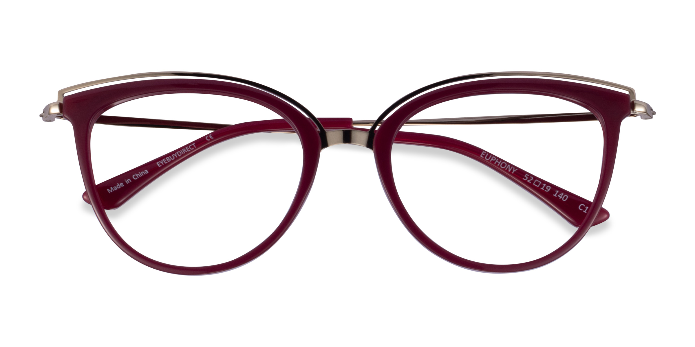Burgundy Gold Euphony -  Metal Eyeglasses