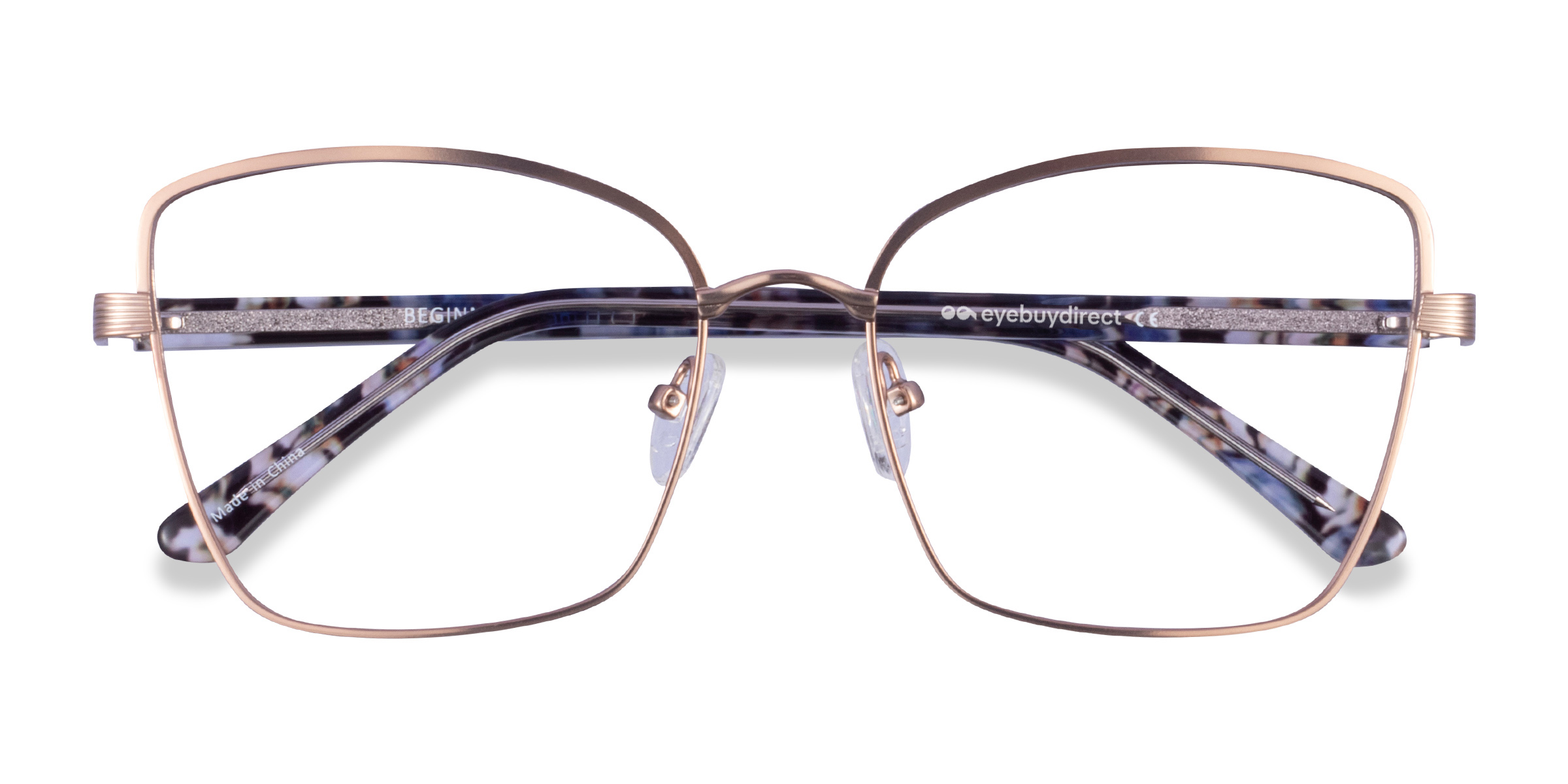 Rose Gold Floral Beginning - Metal Eyeglasses
