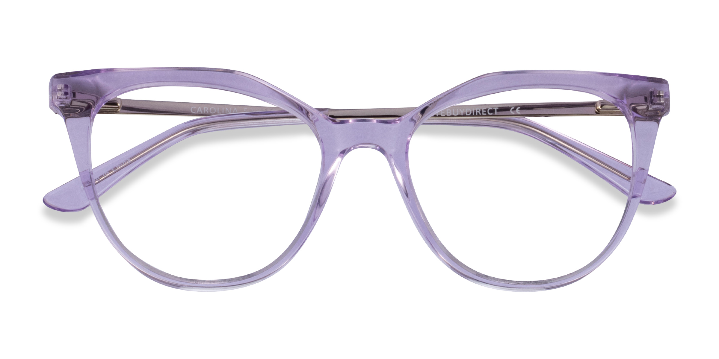 Clear Purple Carolina - Metal Eyeglasses
