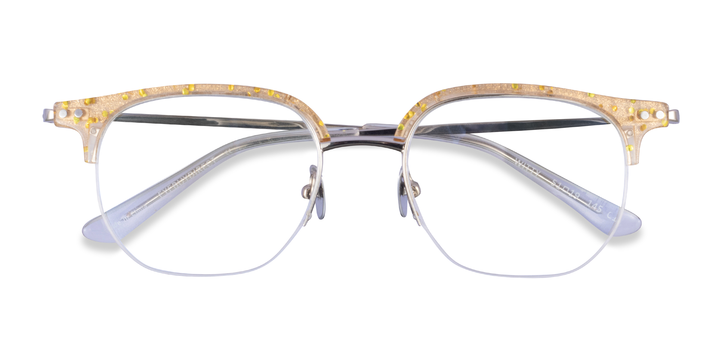 Clear Yellow Silver Witty - Metal Eyeglasses