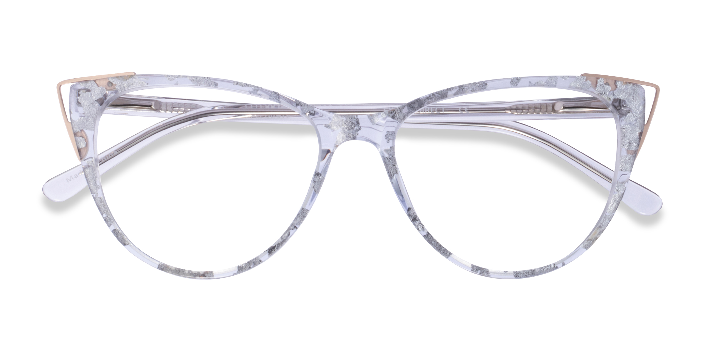 Clear Silver Rose Gold Celebrate - Metal Eyeglasses