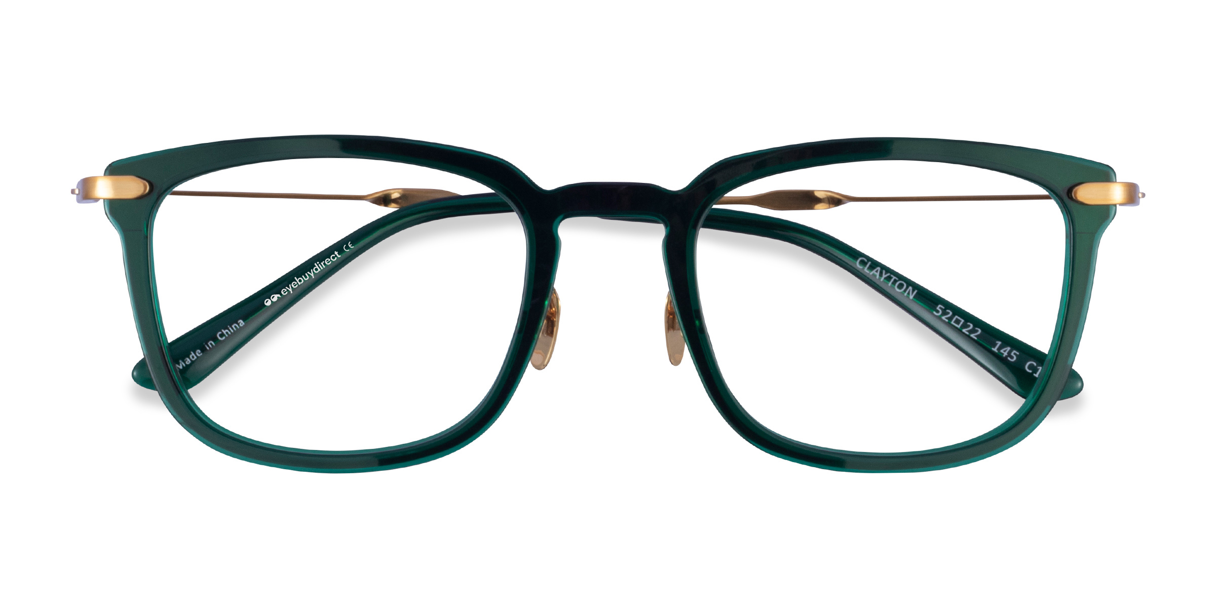 Dark Green Gold Clayton - Metal Eyeglasses