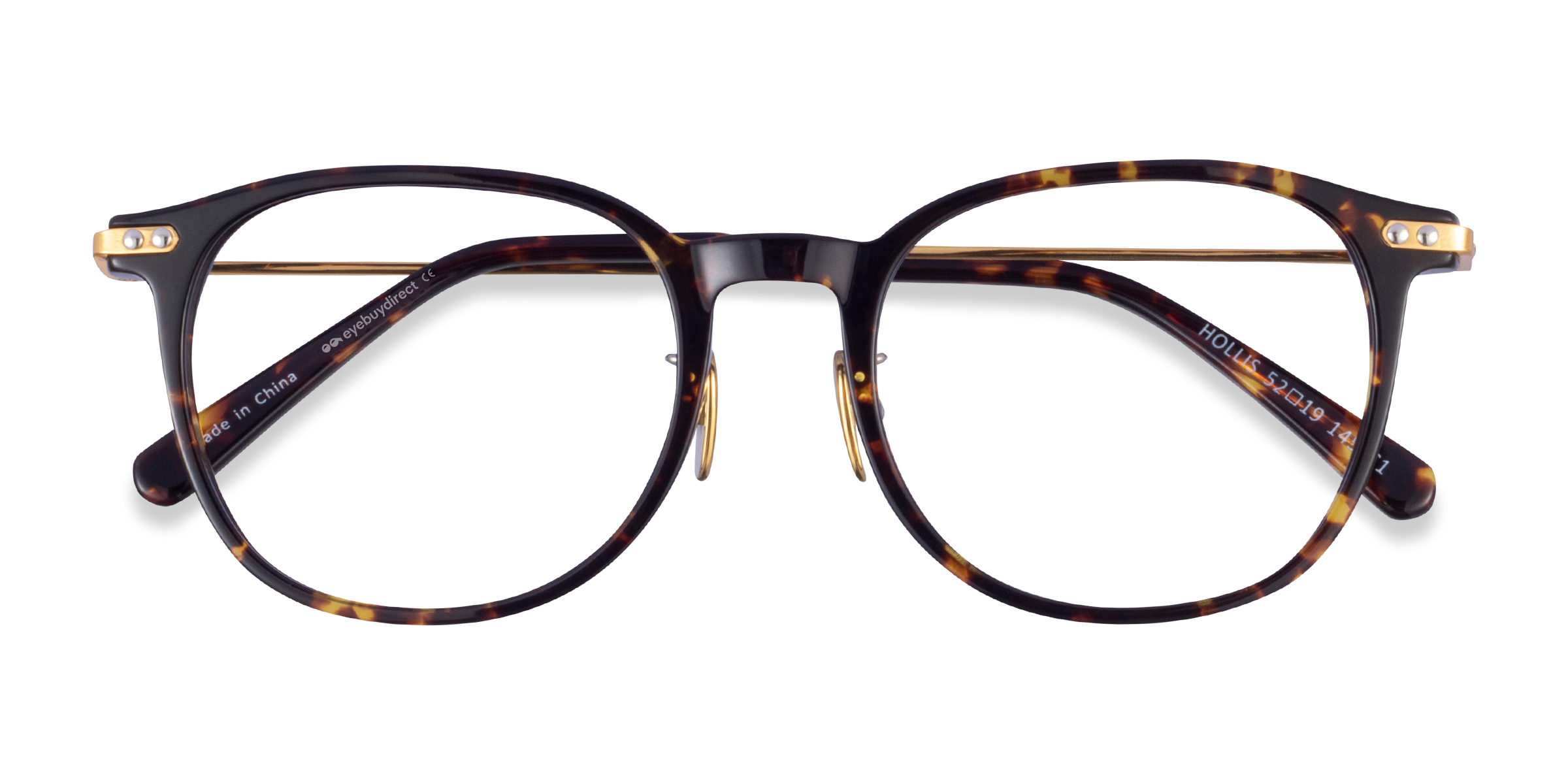 Tortoise Gold Hollis -  Metal Eyeglasses