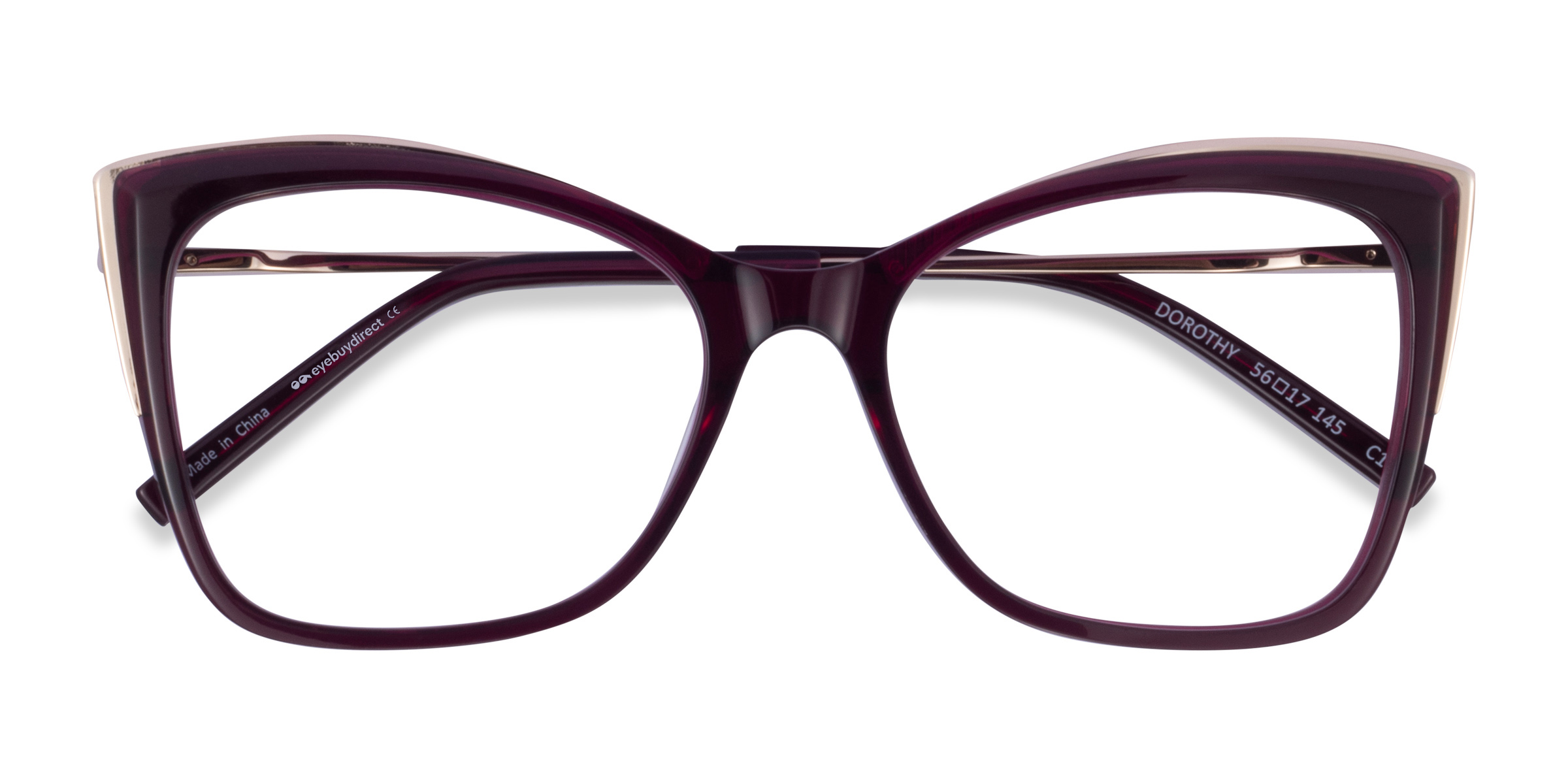 Clear Purple Gold Dorothy -  Metal Eyeglasses