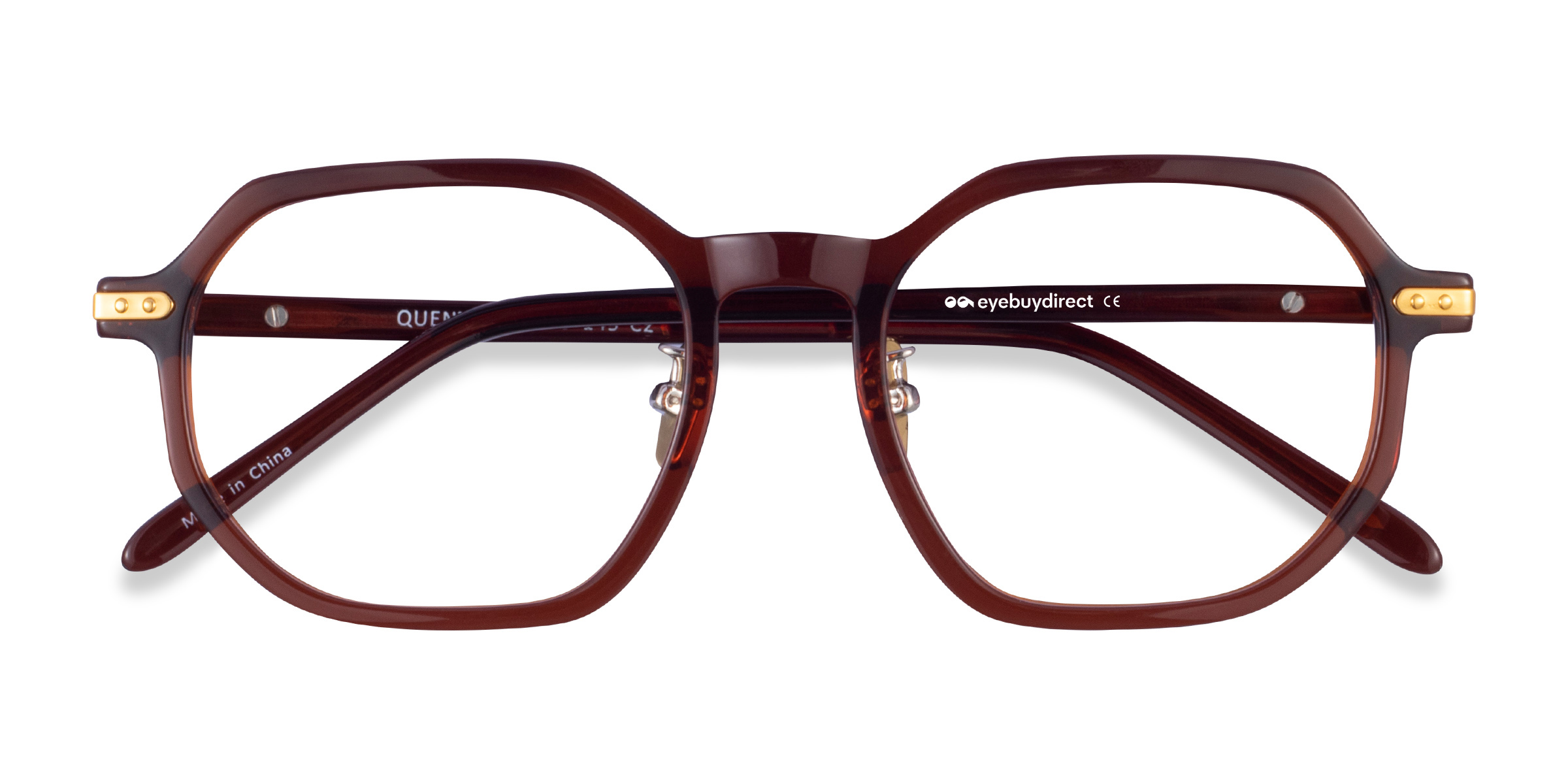 Clear Brown Gold Quentin - Metal Eyeglasses