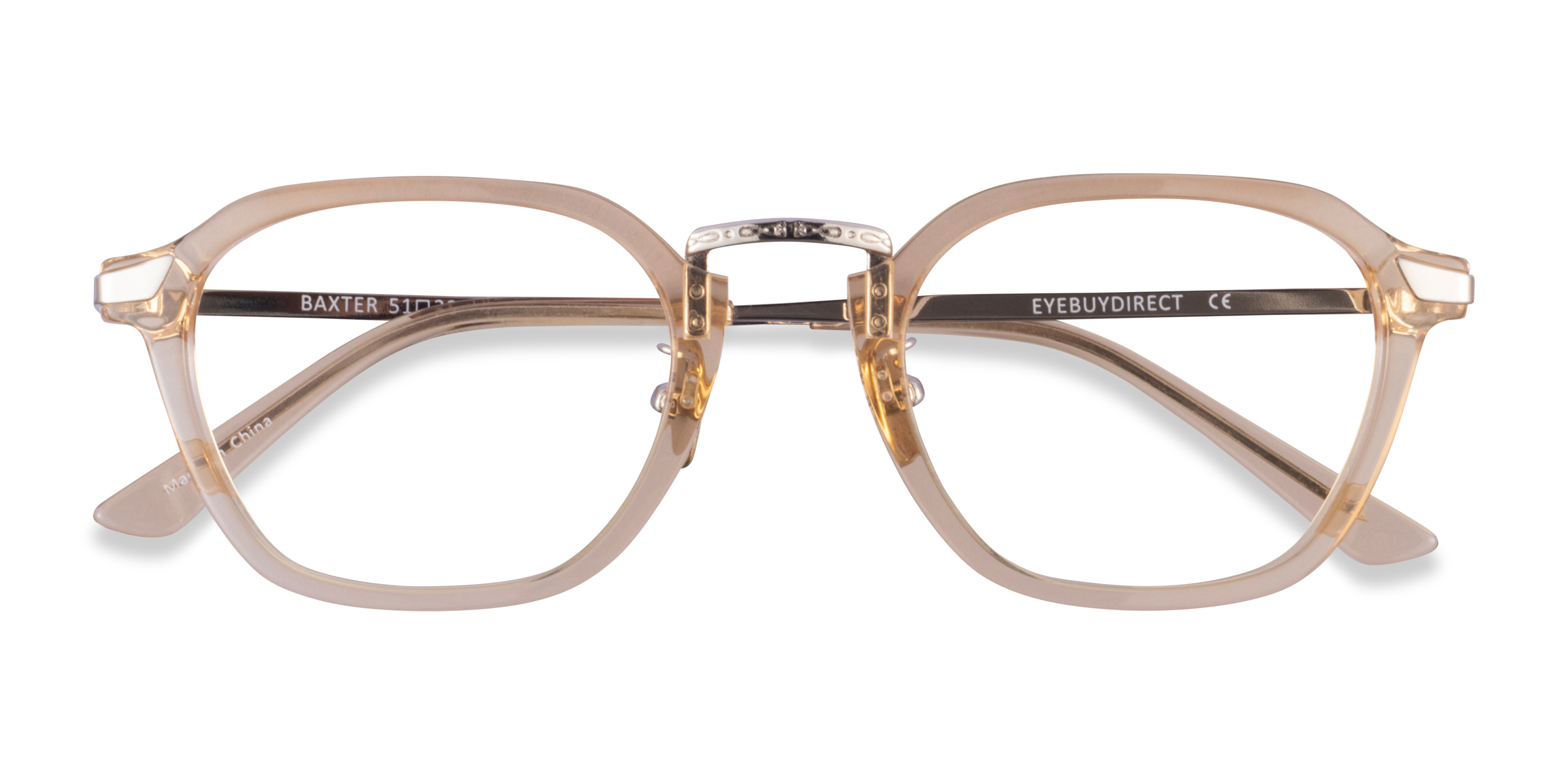 Clear Yellow Light Gold Baxter - Metal Eyeglasses