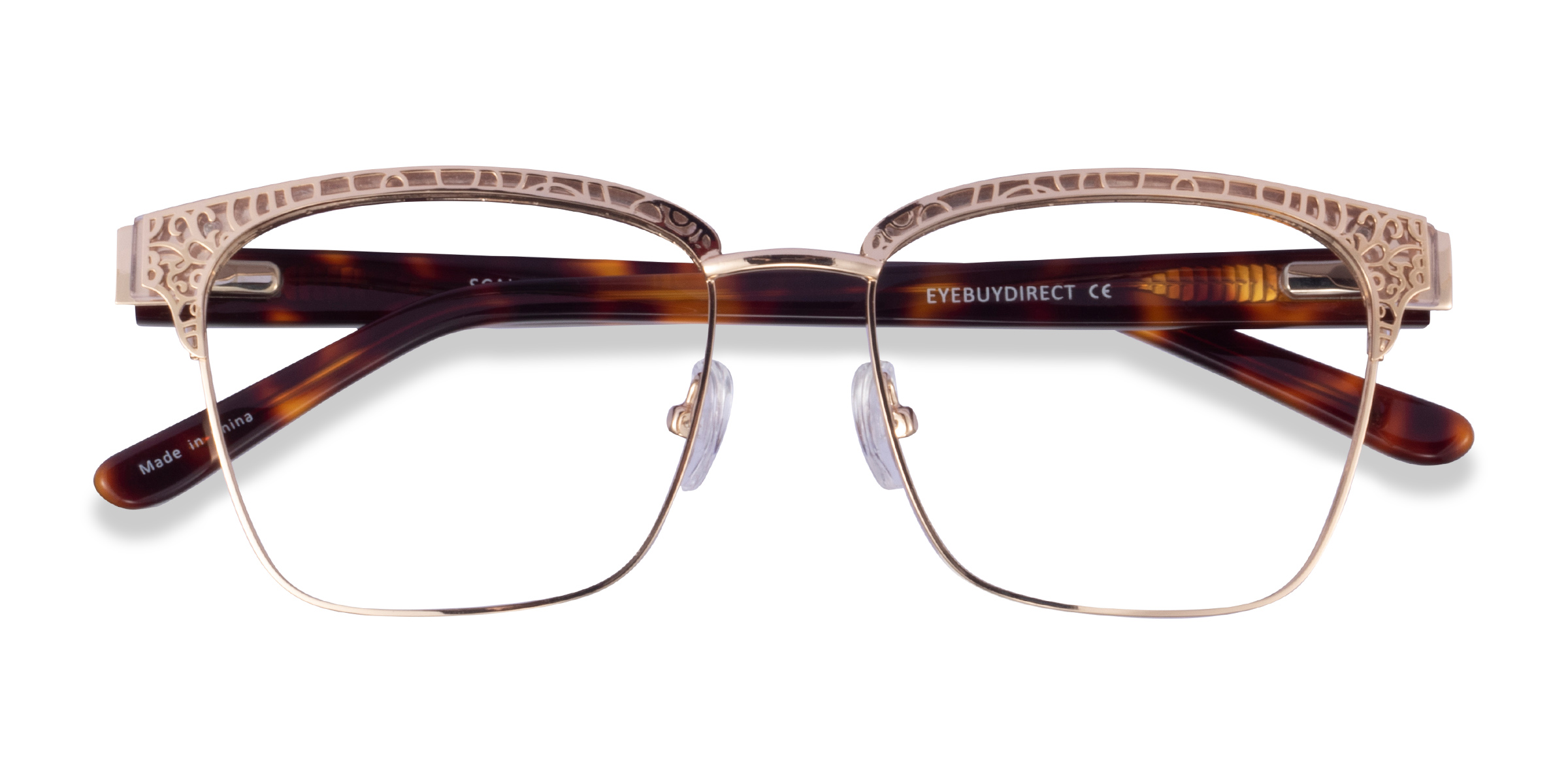 Gold Tortoise Scale - Metal Eyeglasses