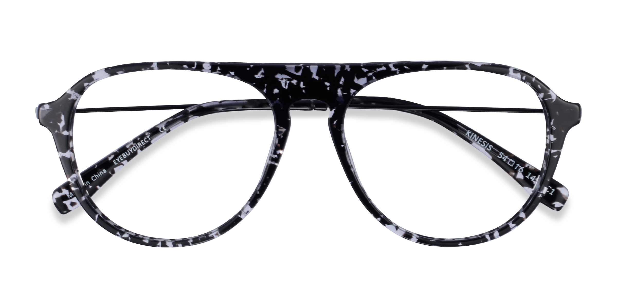 Clear Black Floral Kinesis -  Metal Eyeglasses