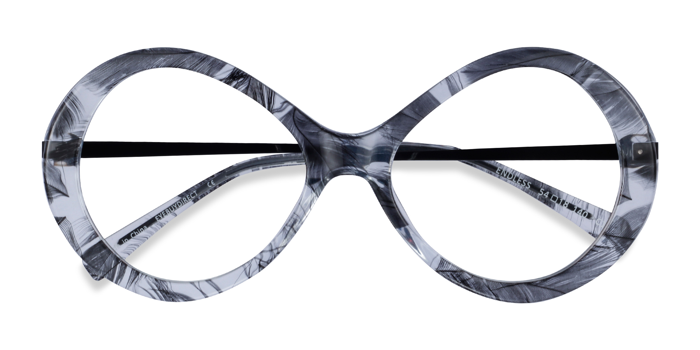 Black Striped Endless - Metal Eyeglasses