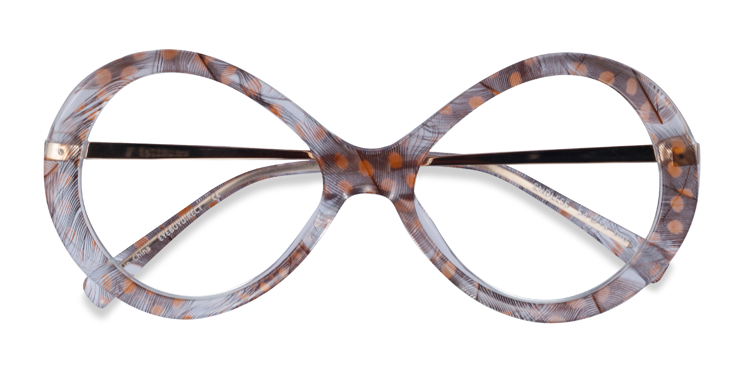 Orange Striped Endless - Metal Eyeglasses