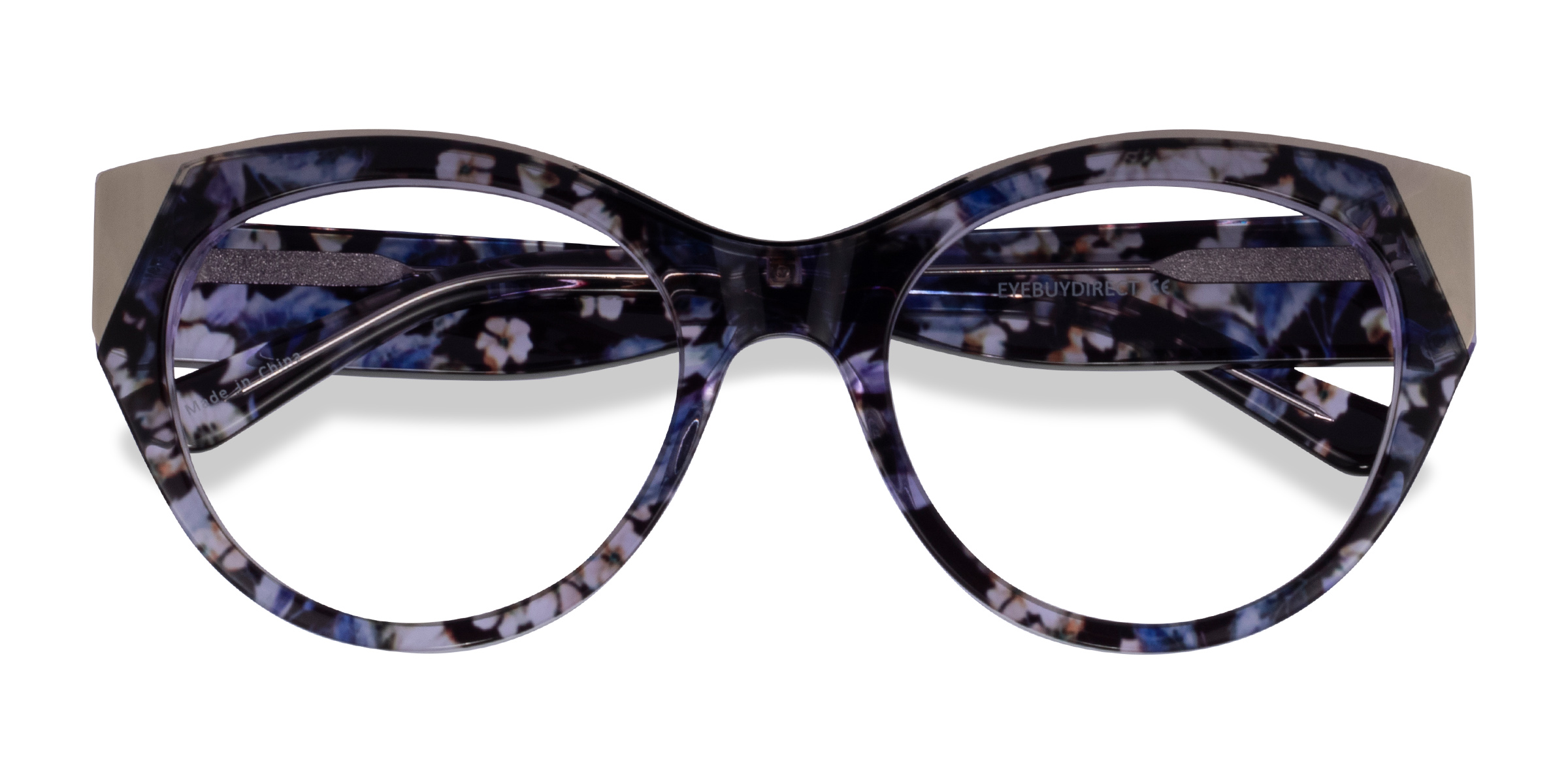 Purple Floral Gold Lilium - Metal Eyeglasses
