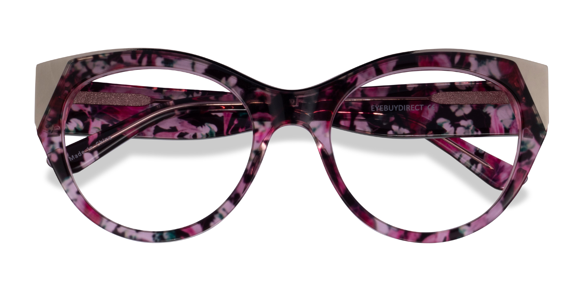 Red Floral Gold Lilium - Metal Eyeglasses