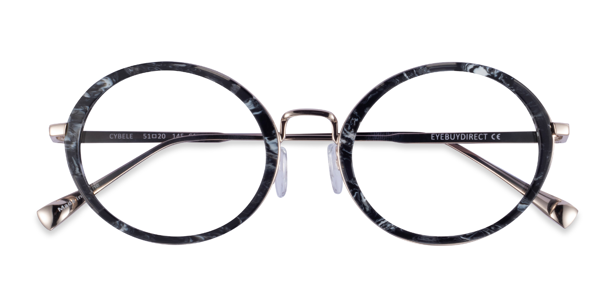 Gray Floral Gold Cybele - Metal Eyeglasses